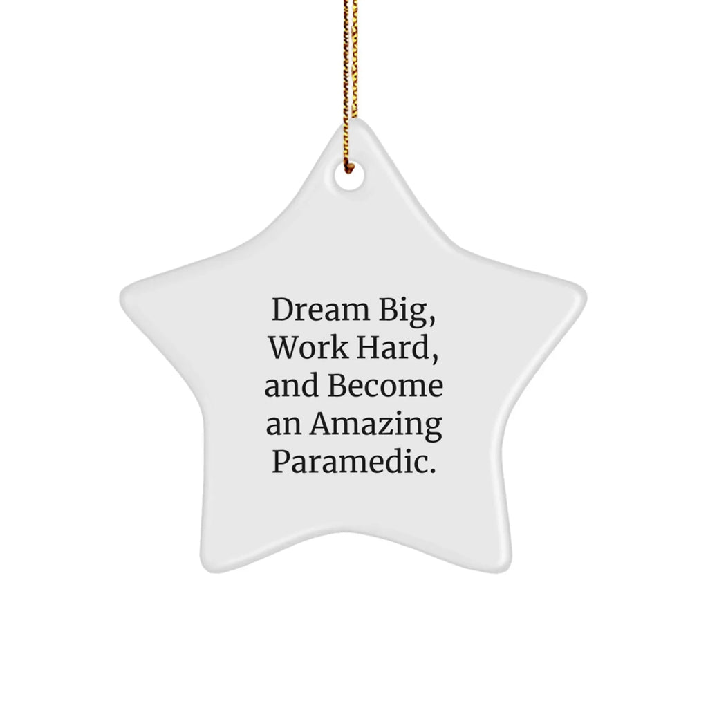 Paramedic Inspiration Gifts, Funny Star Ornament, Christmas Unique Gifts from Friends to Paramedics, Dream Big, Work Hard