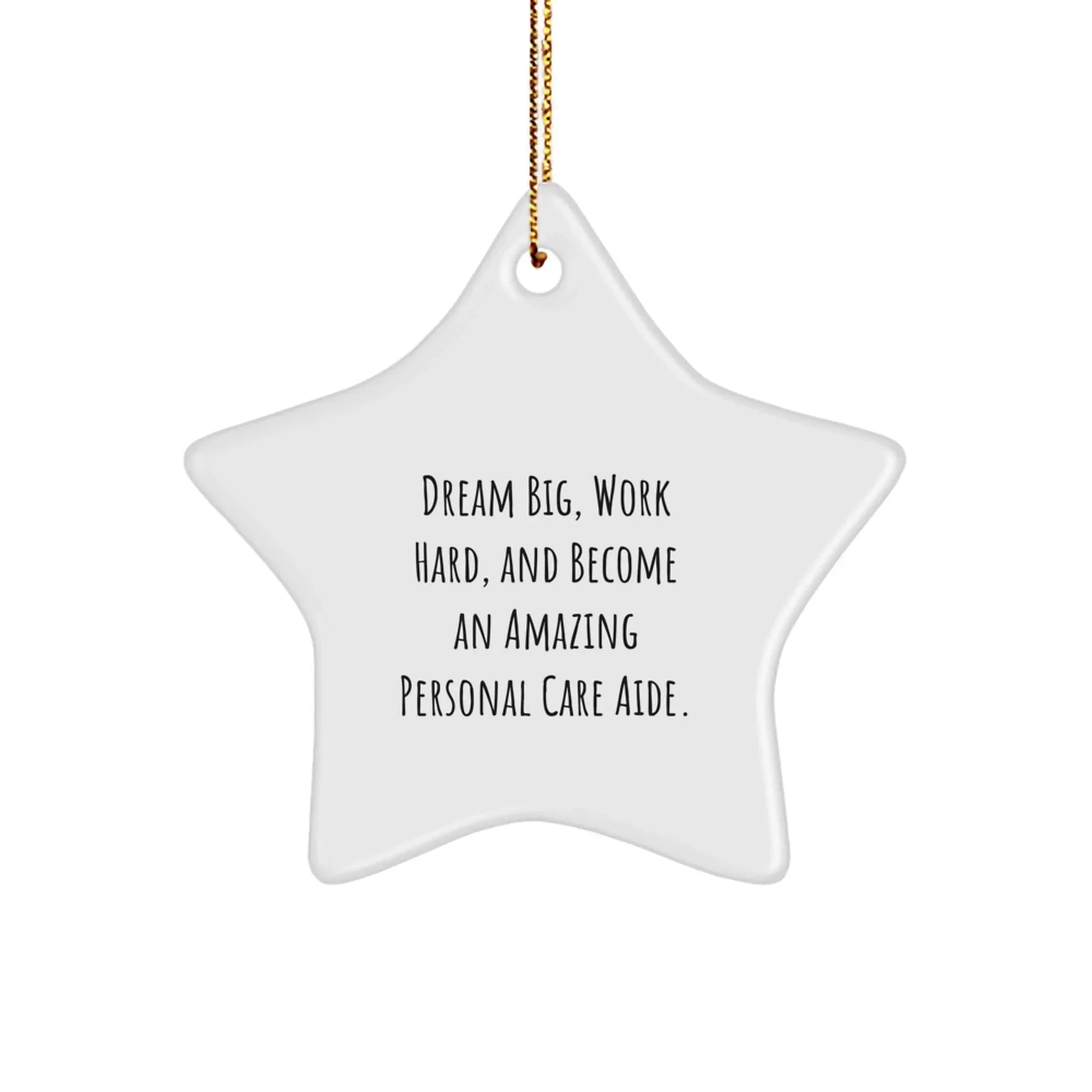 Gifts from Family to Personal Care Aide, Inspirational Star Ornament, 'Dream Big, Work Hard, And Become An Amazing Personal Care Aide', Christmas Unique Gifts