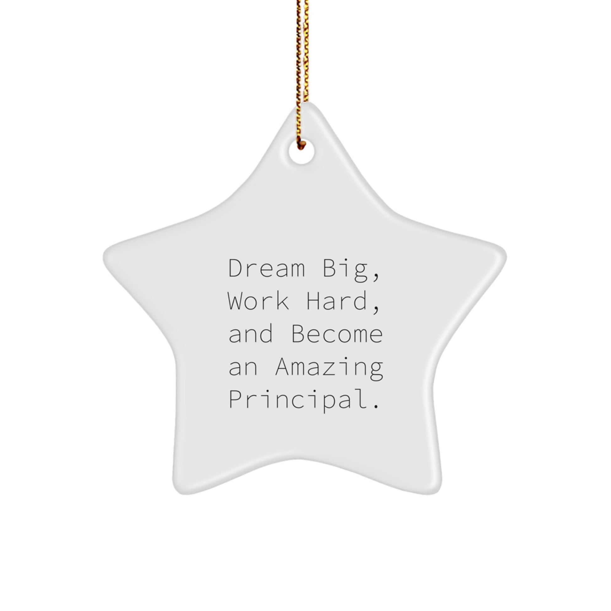 Principal Gifts from Friends - 'Dream Big, Work Hard, And Become An Amazing Principal.' Inspirational Star Ornament for Christmas, Gifts for Principal, Men, Women, Family - Image 1