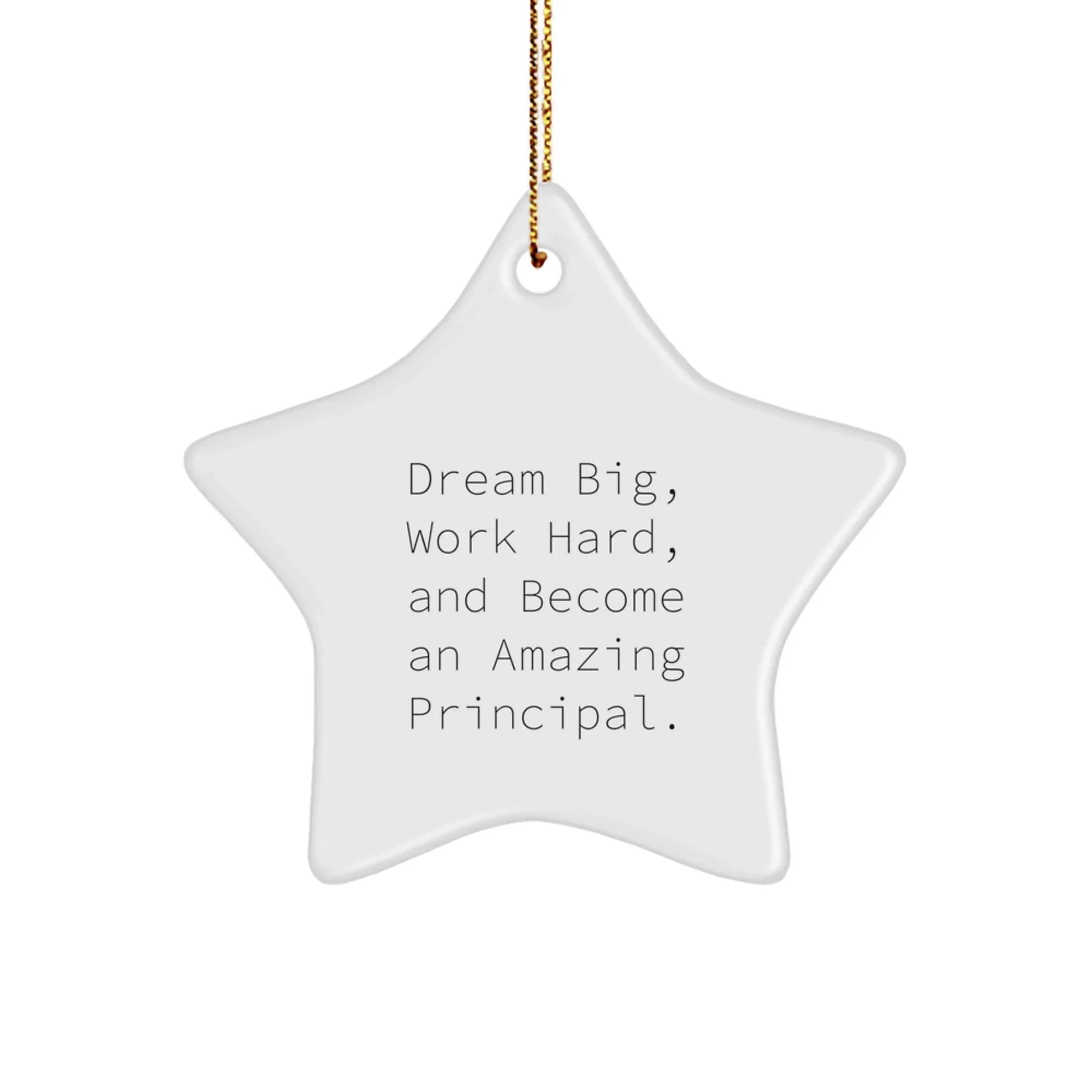 Principal Gifts from Friends - 'Dream Big, Work Hard, And Become An Amazing Principal.' Inspirational Star Ornament for Christmas, Gifts for Principal, Men, Women, Family