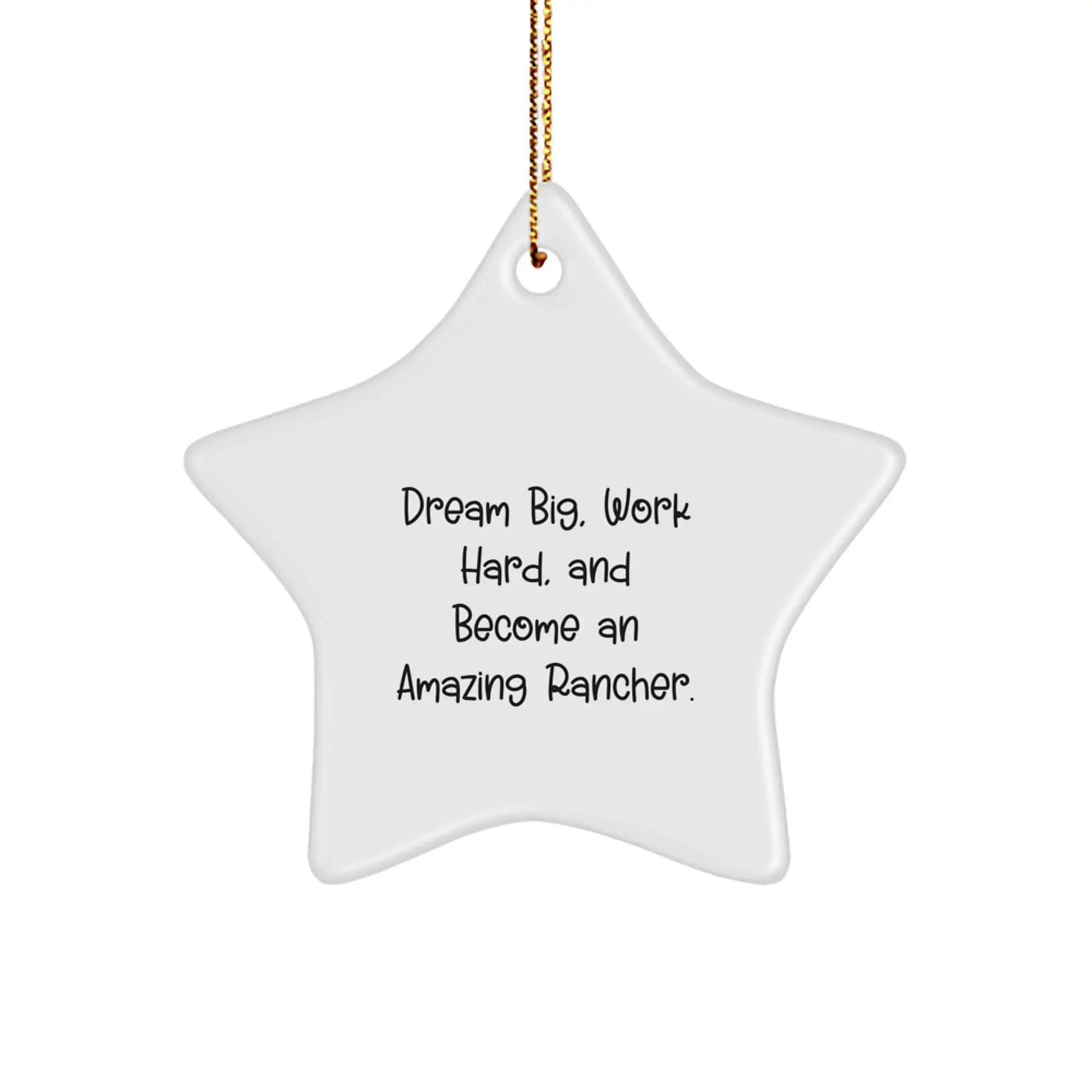 Funny Rancher Gifts from Men to Friends for Christmas - Star Ornament with Dream Big Quote - Image 1