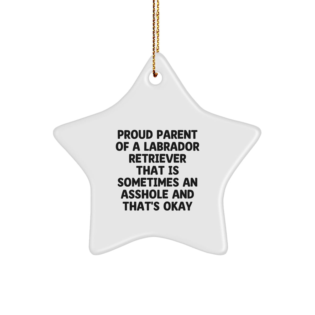 Witty Christmas Ornament Gift for Friends - Proud Parent Of A Labrador - Image 1