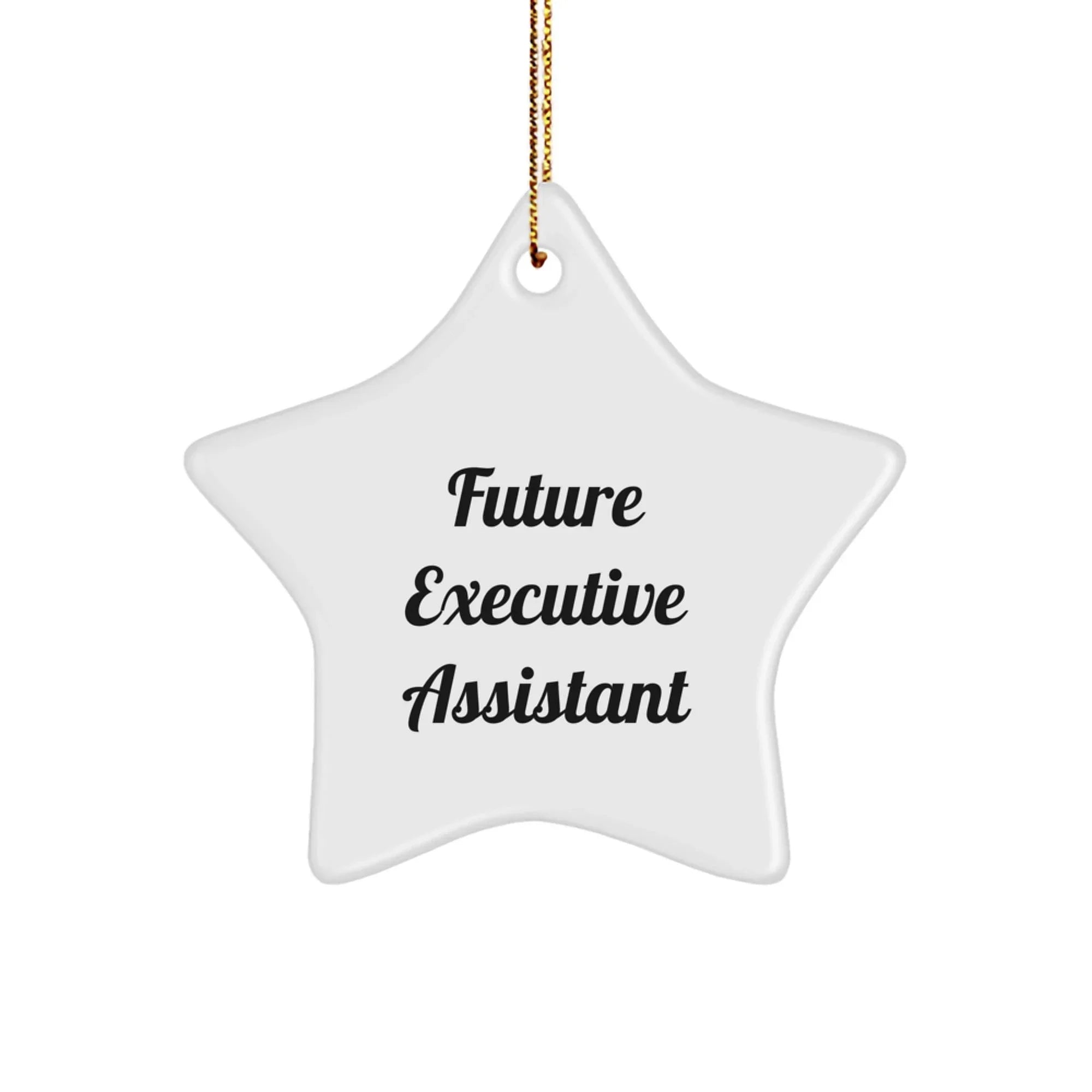 Funny Future Executive Assistant Star Ornament Gifts from Friends, Inspirational Christmas Unique Star Gifts for Men, Funny Quote Executive Assistant Star Shape Ornament