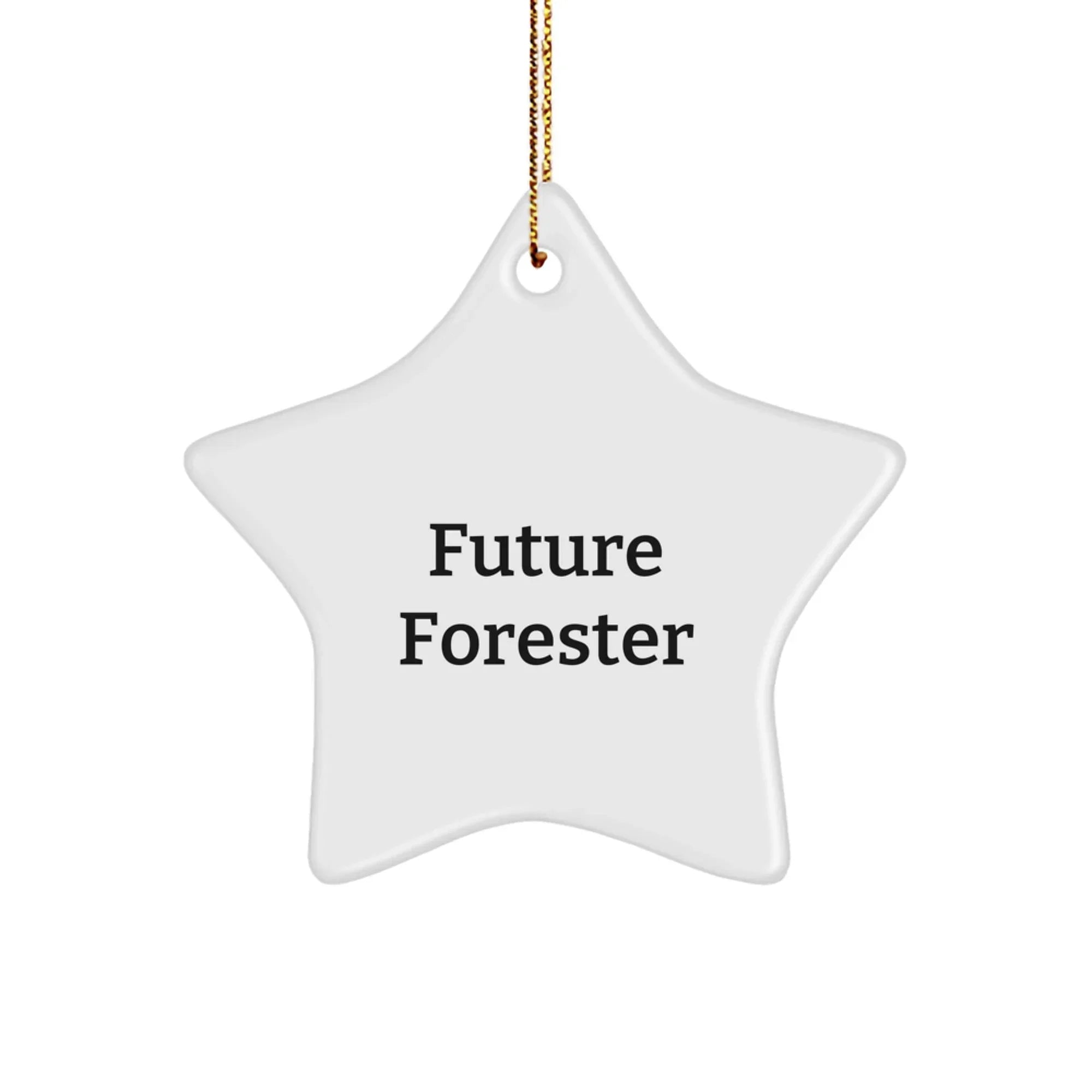 Funny Future Forester Star Ornament Gifts from Friends and Family for Christmas Decorating, Inspirational Quote - 'You are the sparkle that lights up the forest, little Forester!'