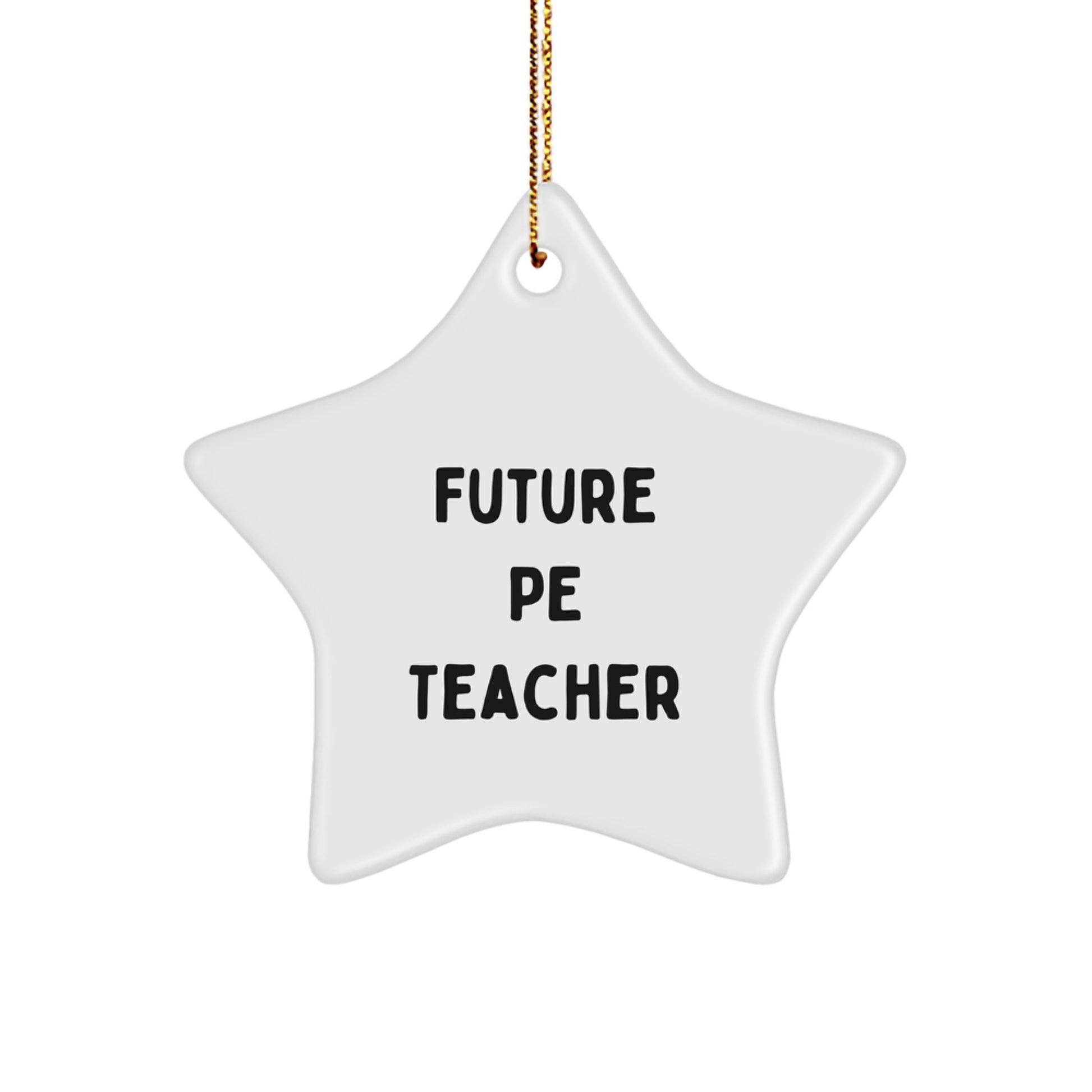 Funny Future PE Teacher Gifts from Friends - Star Ornament, 'You're a Star!' Quote, White, 3.25' Tall, Christmas Unique Gifts for PE Teachers - Image 1