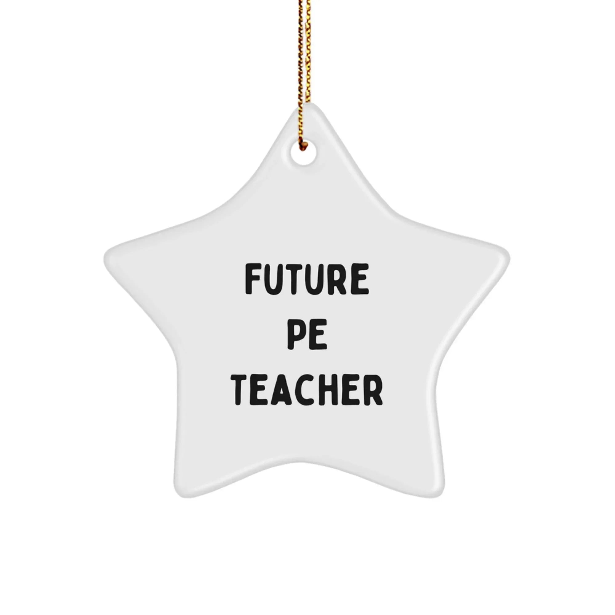 Funny Future PE Teacher Gifts from Friends - Star Ornament, 'You're a Star!' Quote, White, 3.25' Tall, Christmas Unique Gifts for PE Teachers