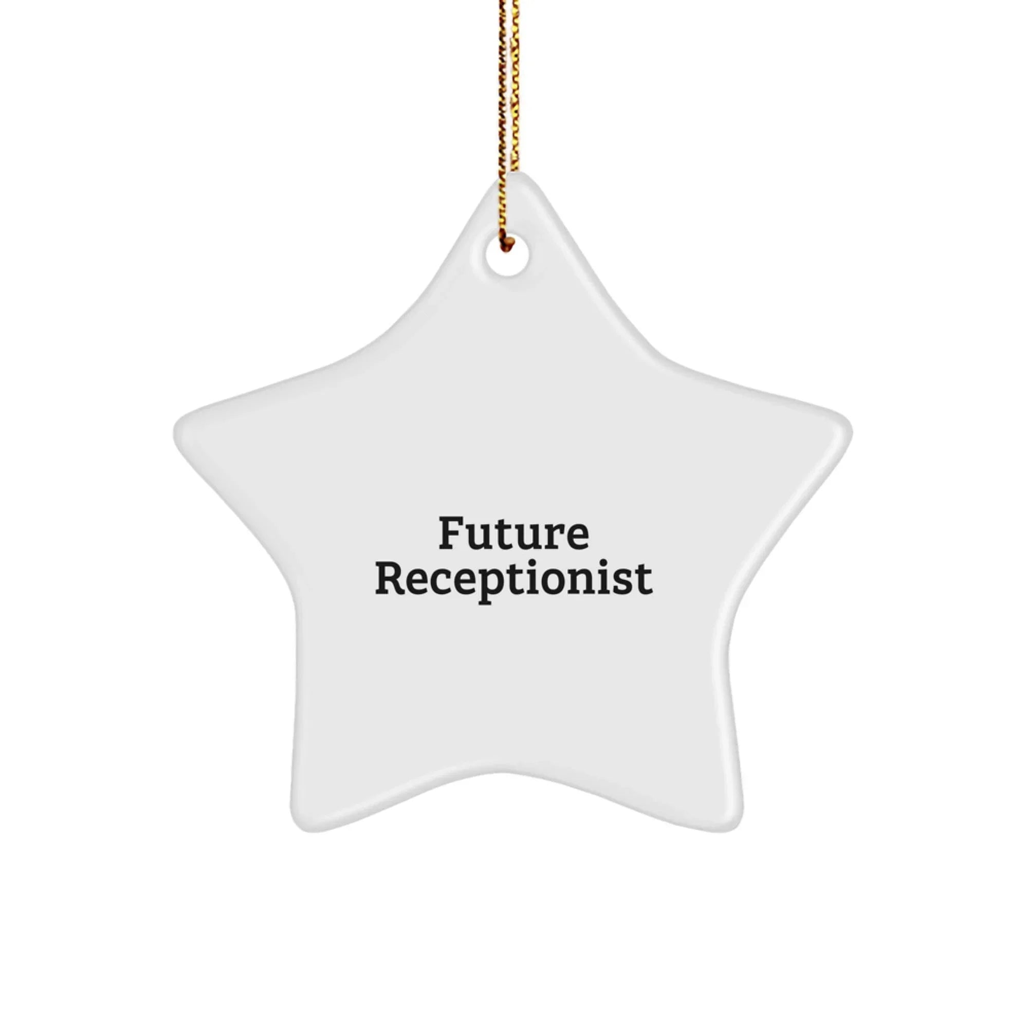 Funny Future Receptionist Star Ornament Gifts from Family, Unique Christmas Unique Gifts for Future Receptionist, Inspirational Star Ornament