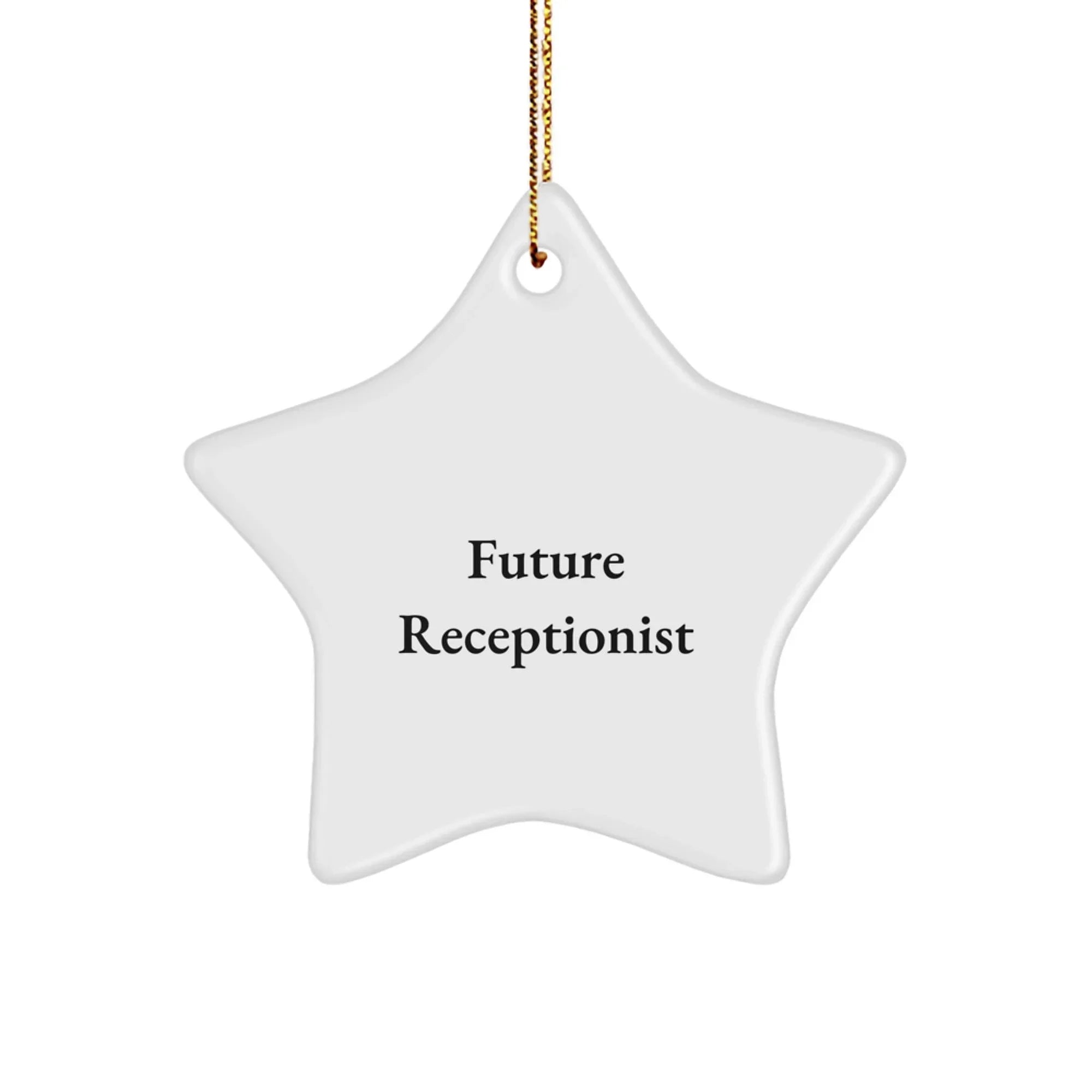 Funny Receptionist Star Ornament Gifts from Friends and Family for Christmas Unique Decorations Future Receptionist Quote