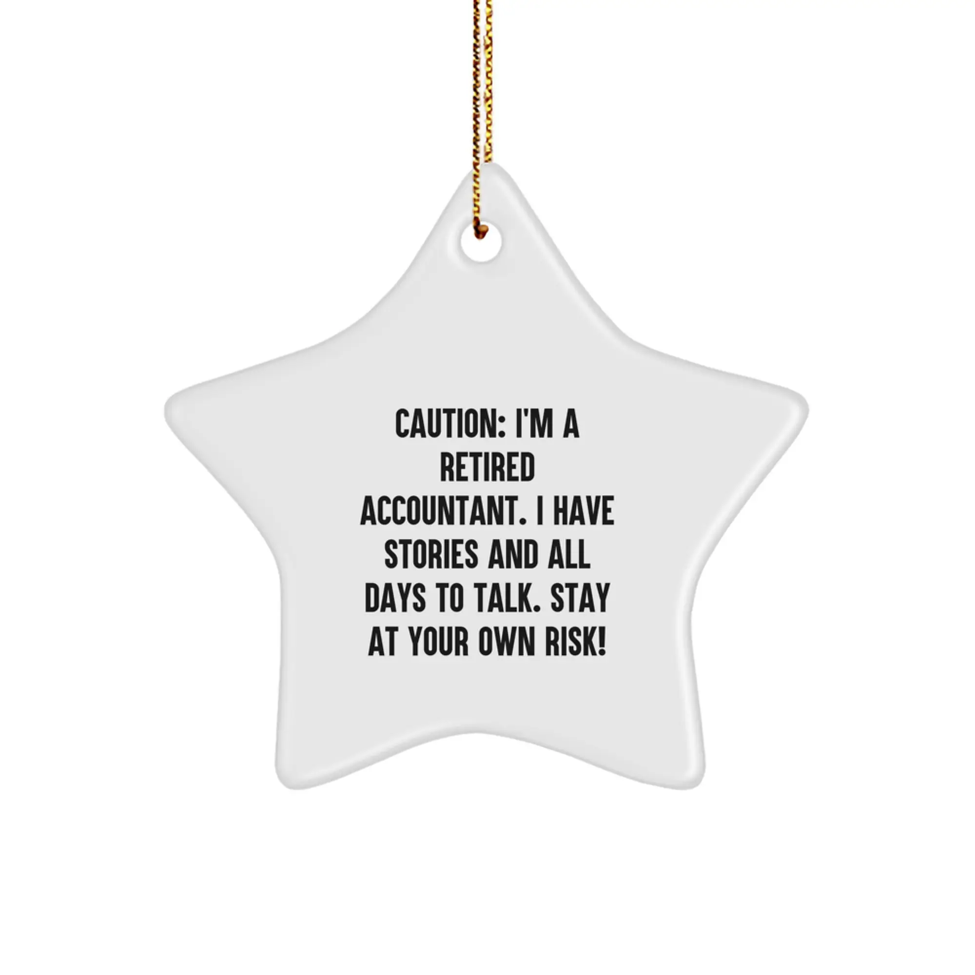 Accountant Gift Ideas, Funny Quote Star Ornament, Christmas Unique Gifts from Friends to Family, White Star Shaped Decorations - Image 1