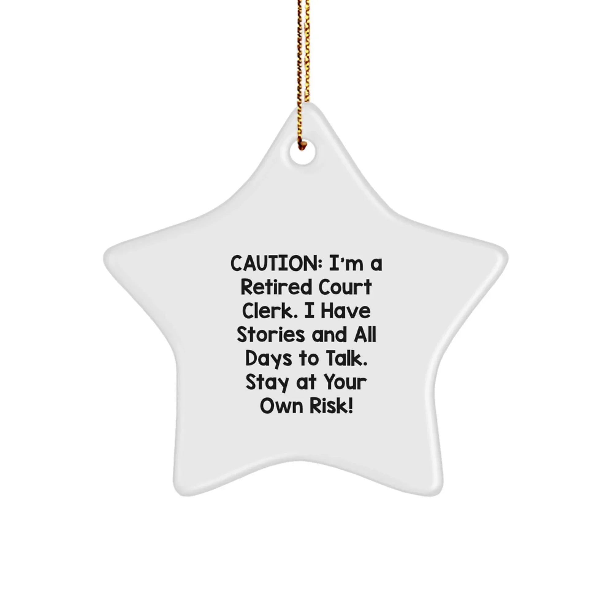 Funny Court Clerk Star Ornament Gifts from Friends for Court Clerks at Christmas Unique Gifts