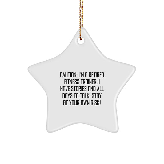 Funny Fitness Trainer Quotes Star Ornament, Gift for Fitness Enthusiasts, Christmas Unique Gifts from Friends, Men, Women - Image 1