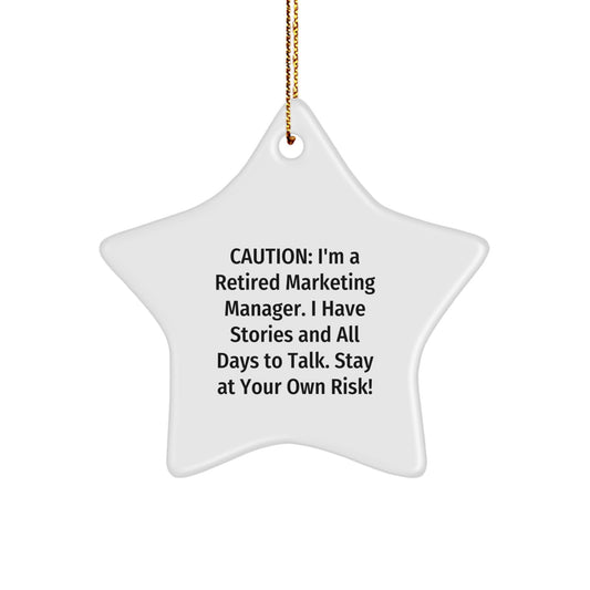 Marketing Manager Gifts from Friends, Funny Star Ornament Quote, Christmas Unique Gifts for Her/Him - Image 1