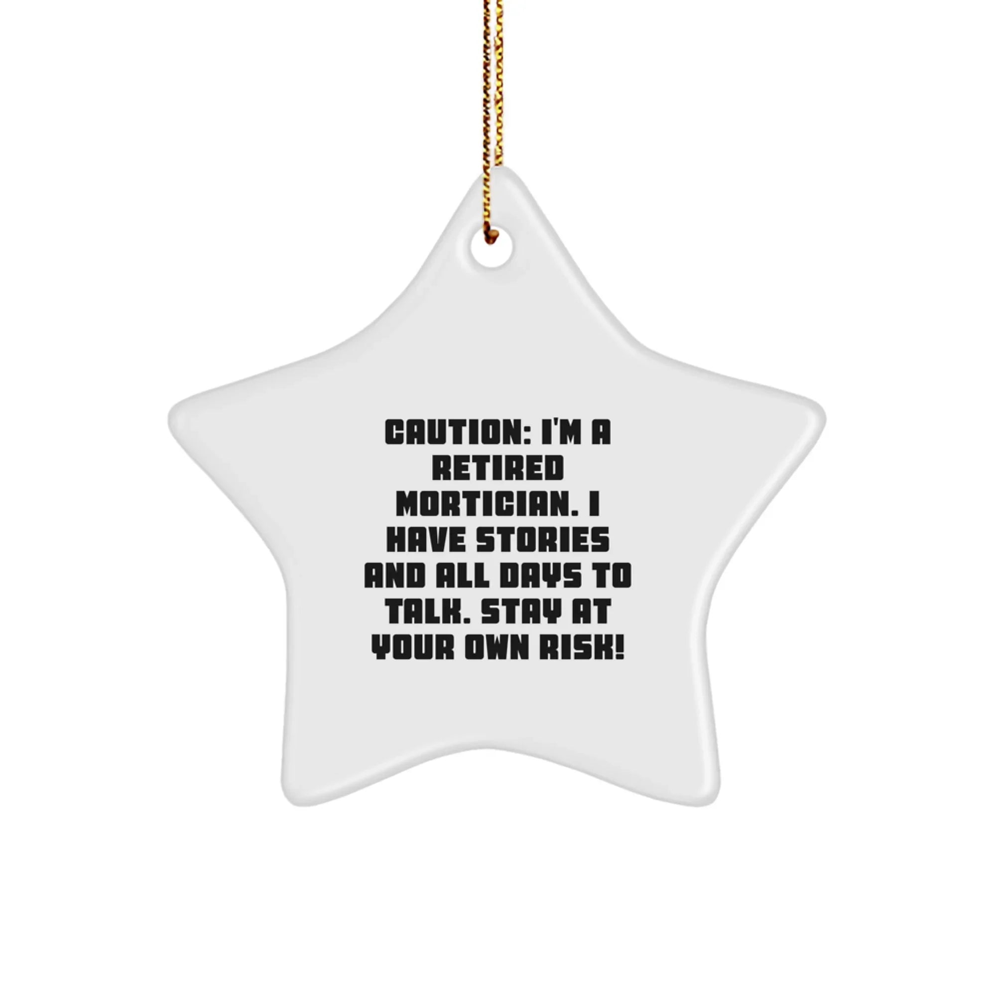 Gifts from Mortician Friends and Family for Mortician Men Christmas Unique Star Ornaments - Funny Retiree Gifts - Mortician Star Ornaments with Stories