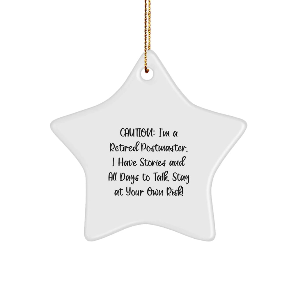 Postmaster's Star Ornament, Funny Quote Gift for Friends, Christmas Unique Gifts from Family
