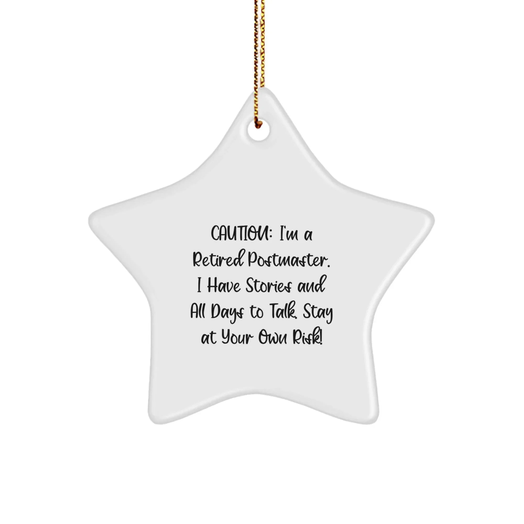 Postmaster's Star Ornament, Funny Quote Gift for Friends, Christmas Unique Gifts from Family