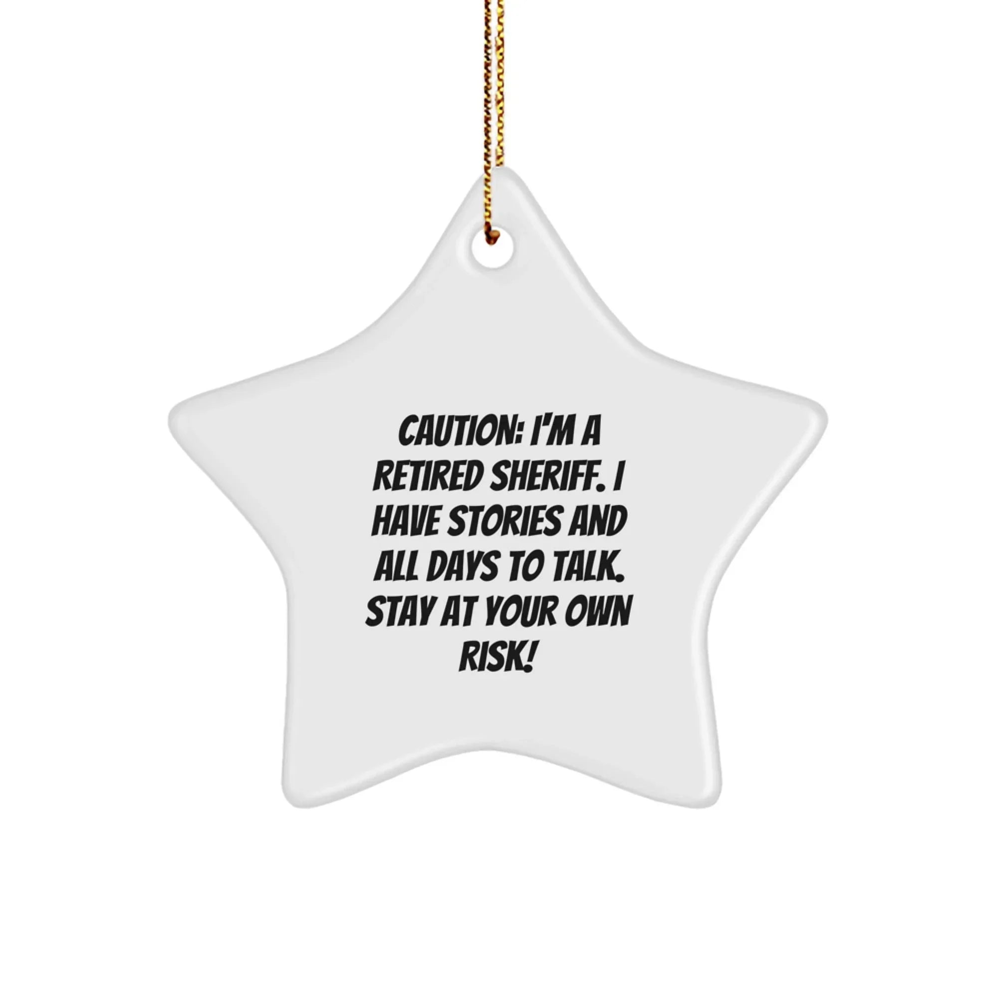 Funny Sheriff Star Ornament Gifts from Friends and Family for Christmas Unique Sheriff Decorations