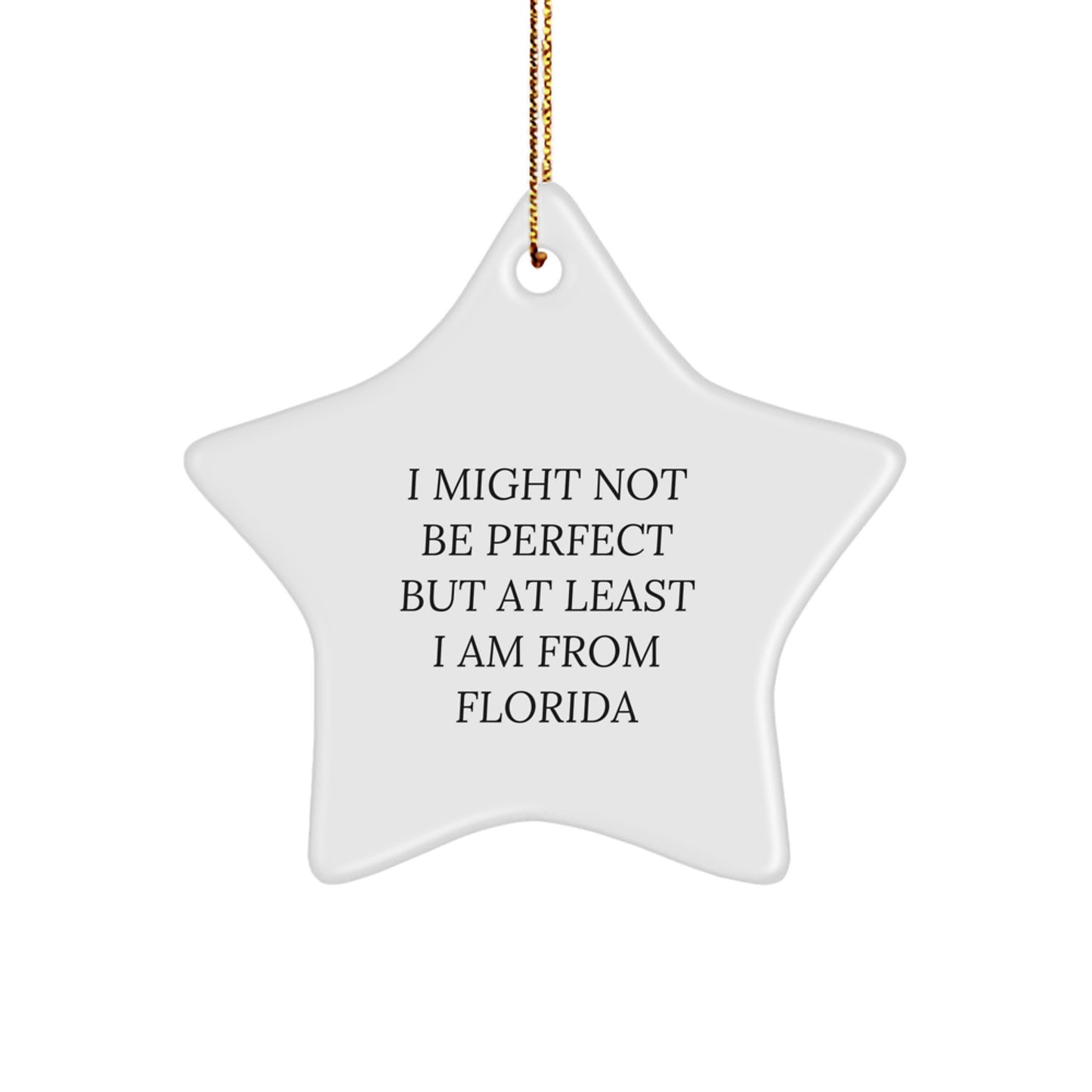 Florida Star Ornament Gifts from Men to Friends - I Might Not Be Perfect But At Least I Am From Florida - Christmas Unique Gifts for Florida - Image 1