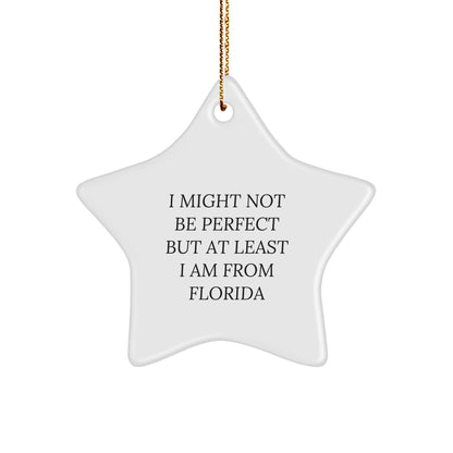 Florida Star Ornament Gifts from Men to Friends - I Might Not Be Perfect But At Least I Am From Florida - Christmas Unique Gifts for Florida - Image 1