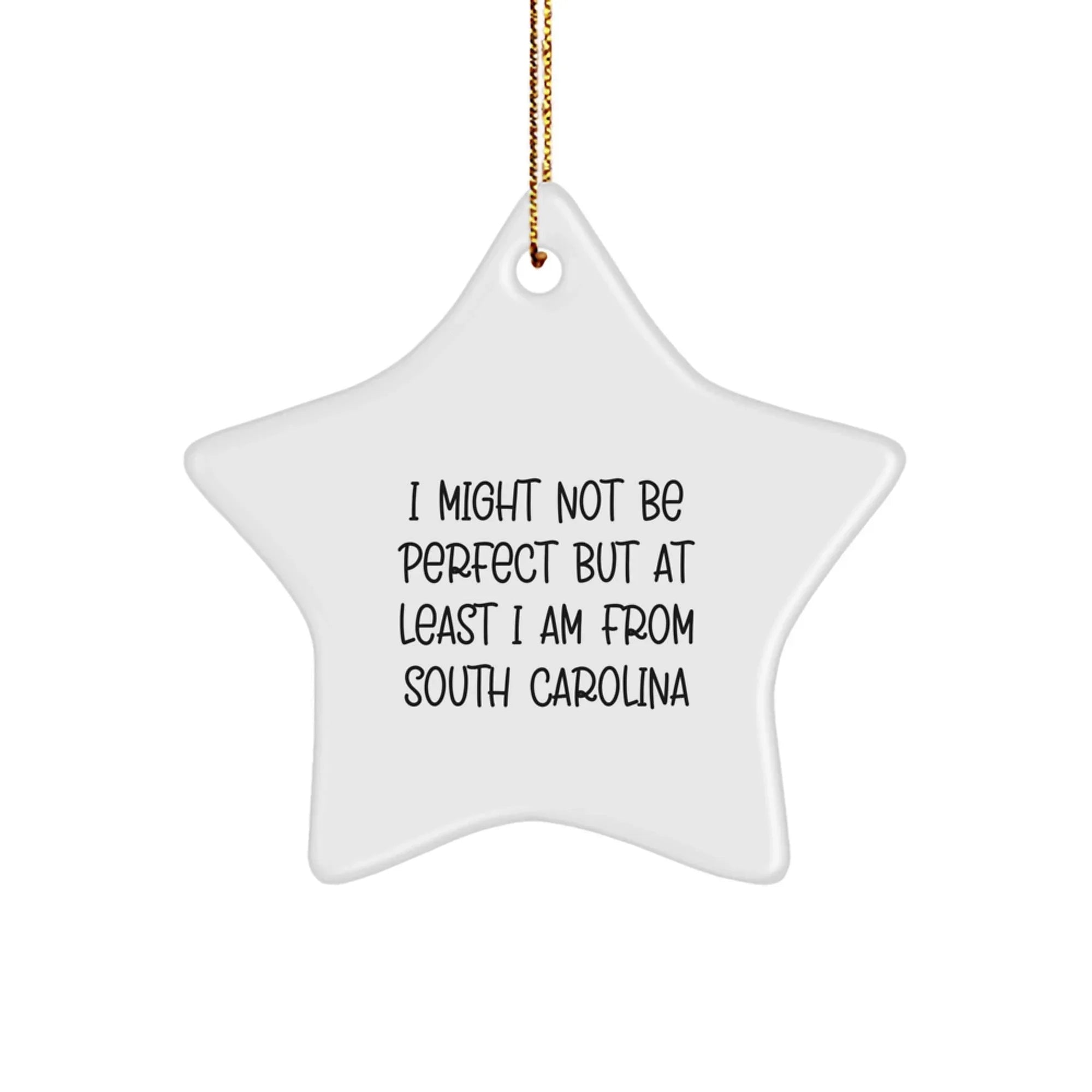 Funny South Carolina Gifts from Men - Christmas Unique Star Ornament with I Might Not Be Perfect Quote - Gifts for Friends and Family