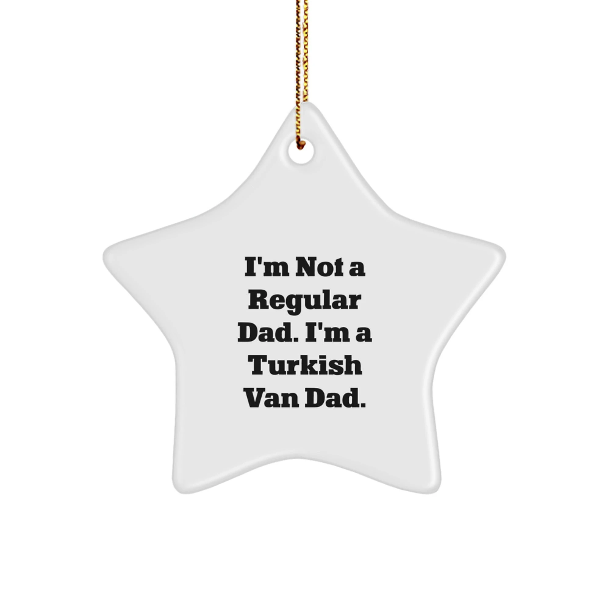 Funny Turkish Van Cat Dad Gifts from Men for Christmas Unique Star Ornament