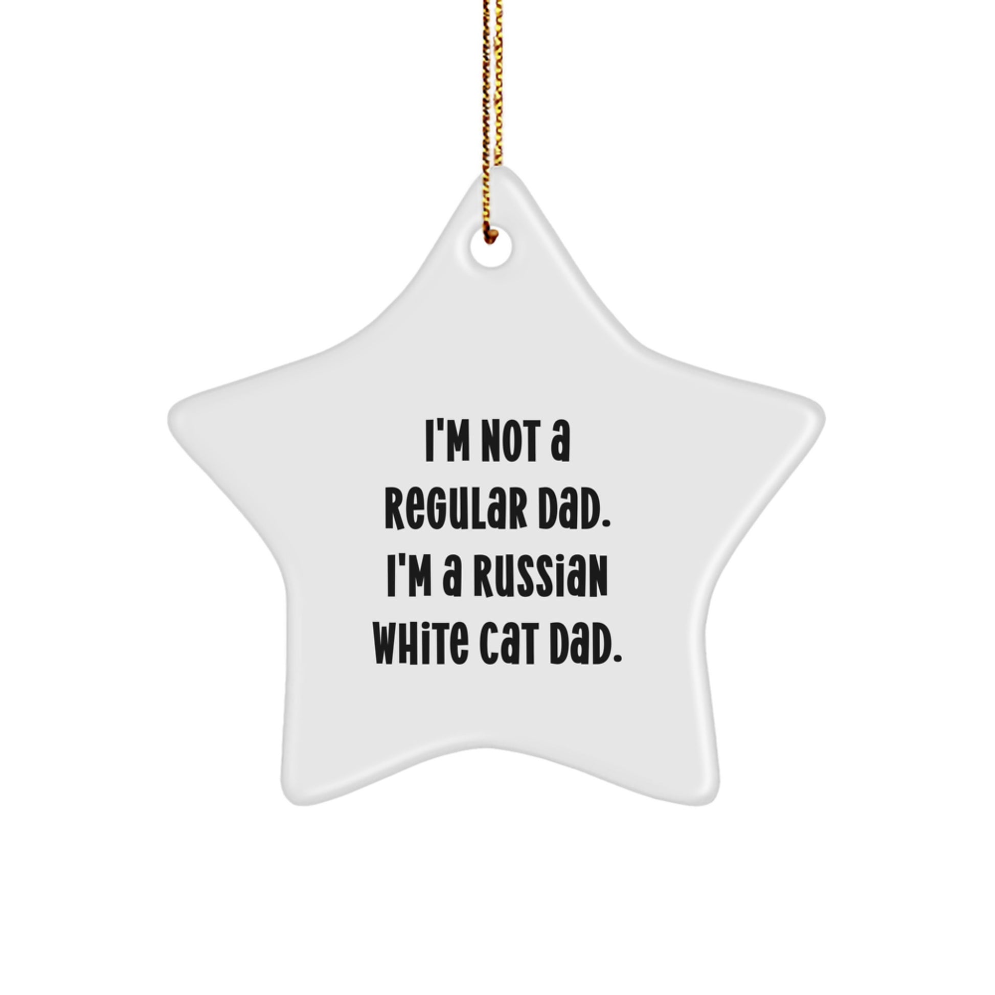 Fun Russian White Cat Star Ornament Gifts from Dad for Russian White Cat Lovers Christmas Unique Gifts - Image 1