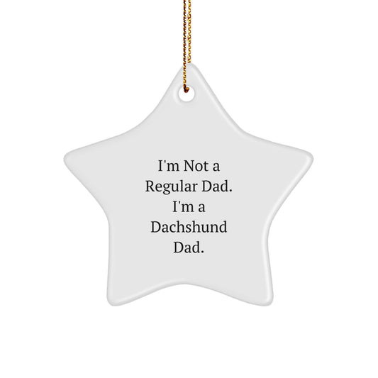 Funny Dachshund Dad Christmas Unique Gifts for Him Star Ornament from Son, Daughter, Mom, or Dad - Image 1