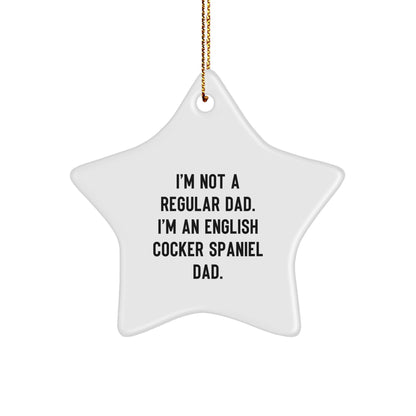 English Cocker Spaniel Dog Star Ornament Funny Dad Gift from Men to Family for Christmas Unique - Image 1