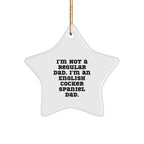 Funny English Cocker Spaniel Dog Christmas Star Ornament for Dad, Gifts from Men to Family, English Cocker Spaniel Dad Star Decoration