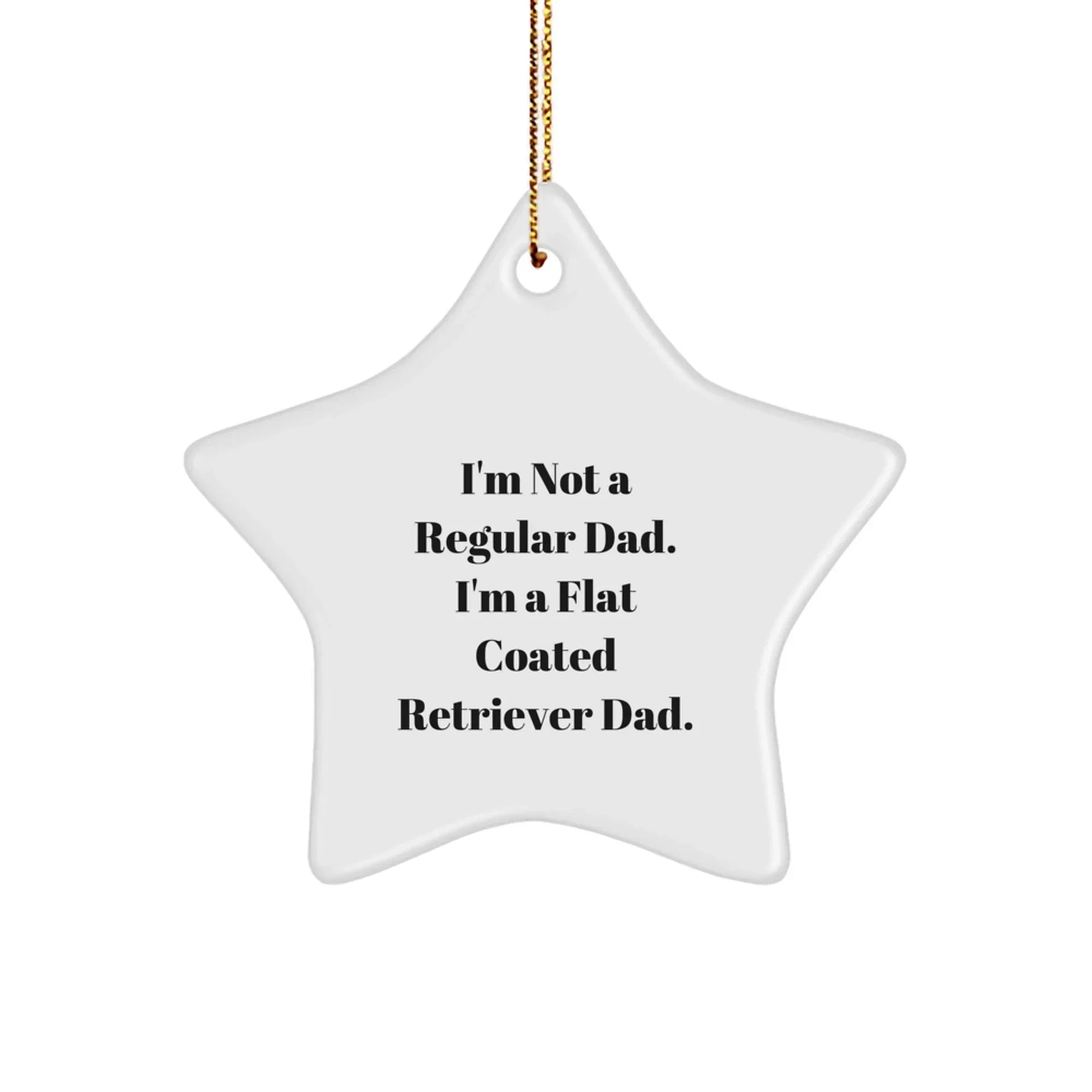 Funny Flat Coated Retriever Dog Dad's Christmas Unique Gifts from Men to Family - Star Ornament with I'm Not A Regular Dad. I'm A Flat Coated Retriever Dad.
