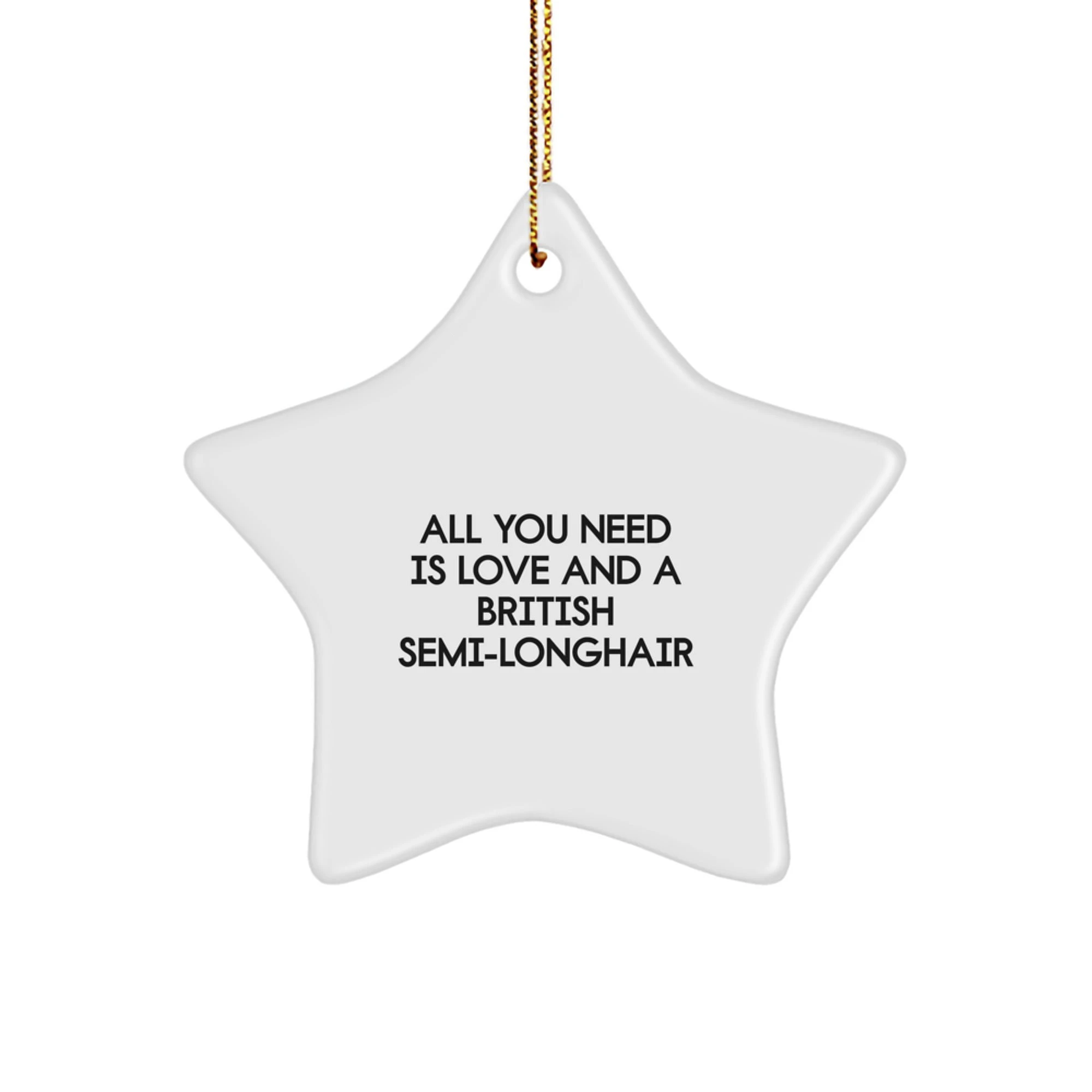 Cat Owners All You Need Is Love And A British SemiLonghair Star Ornament