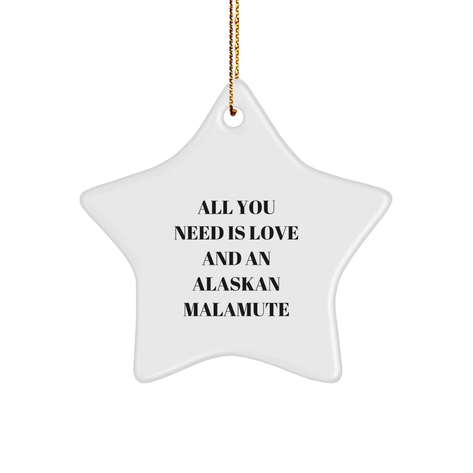 Funny Alaskan Malamute Star Ornament - Durable MDF Craft With Vibrant Sublimation Print For Christmas