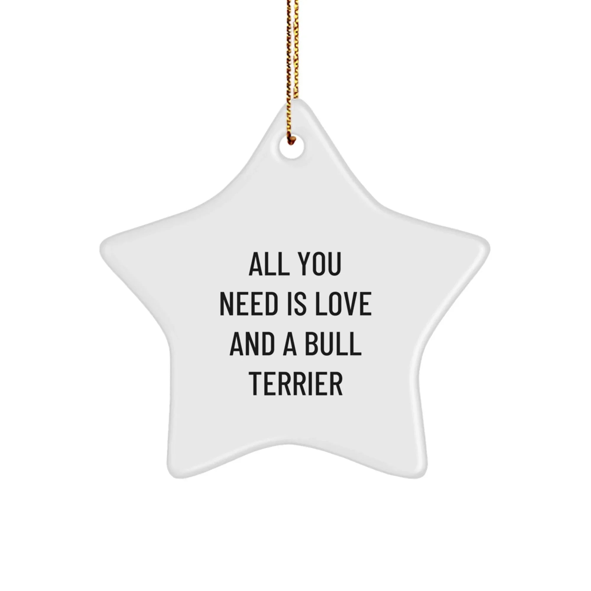 Funny Bull Terrier Dog Star Ornament Gifts from Family, Friends, or Coworkers for Christmas Unique Decorations