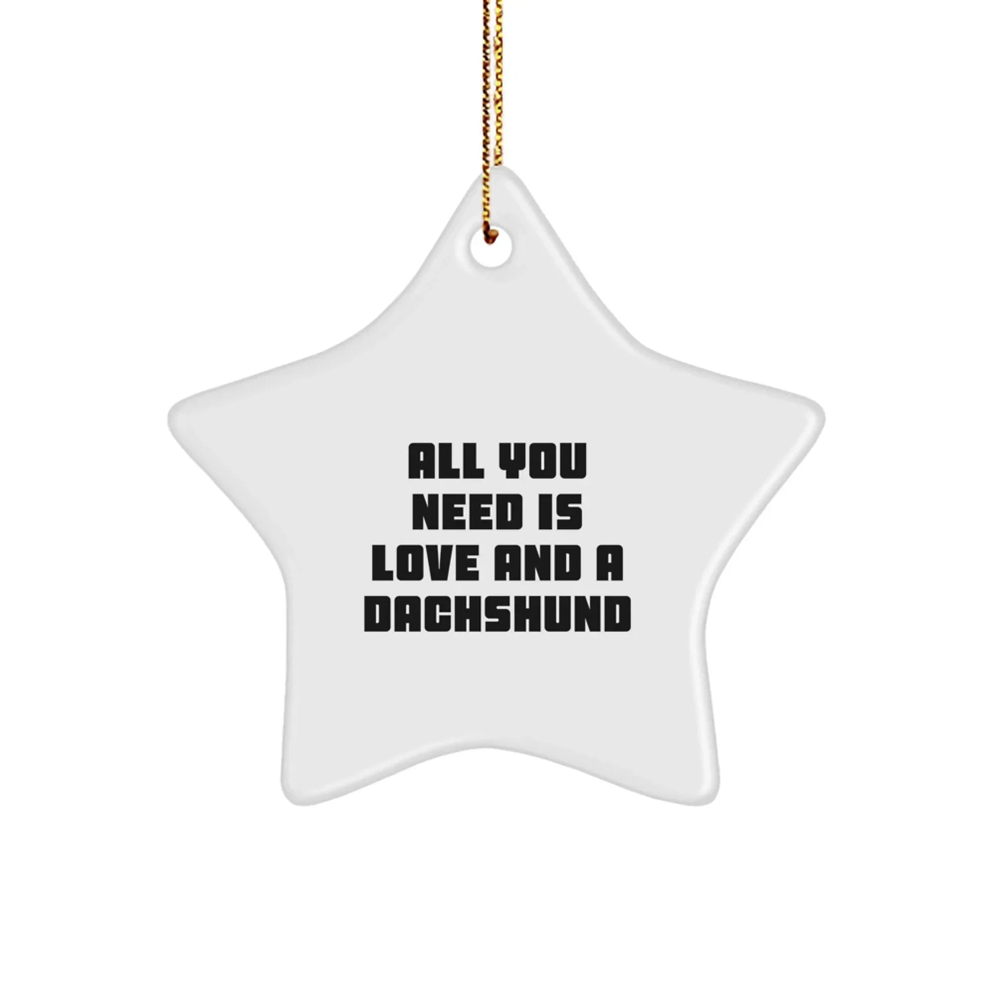 Dachshund Dog Gifts for Men Funny Star Ornament, All You Need Is Love And A Dachshund, Christmas Unique Gifts from Friends