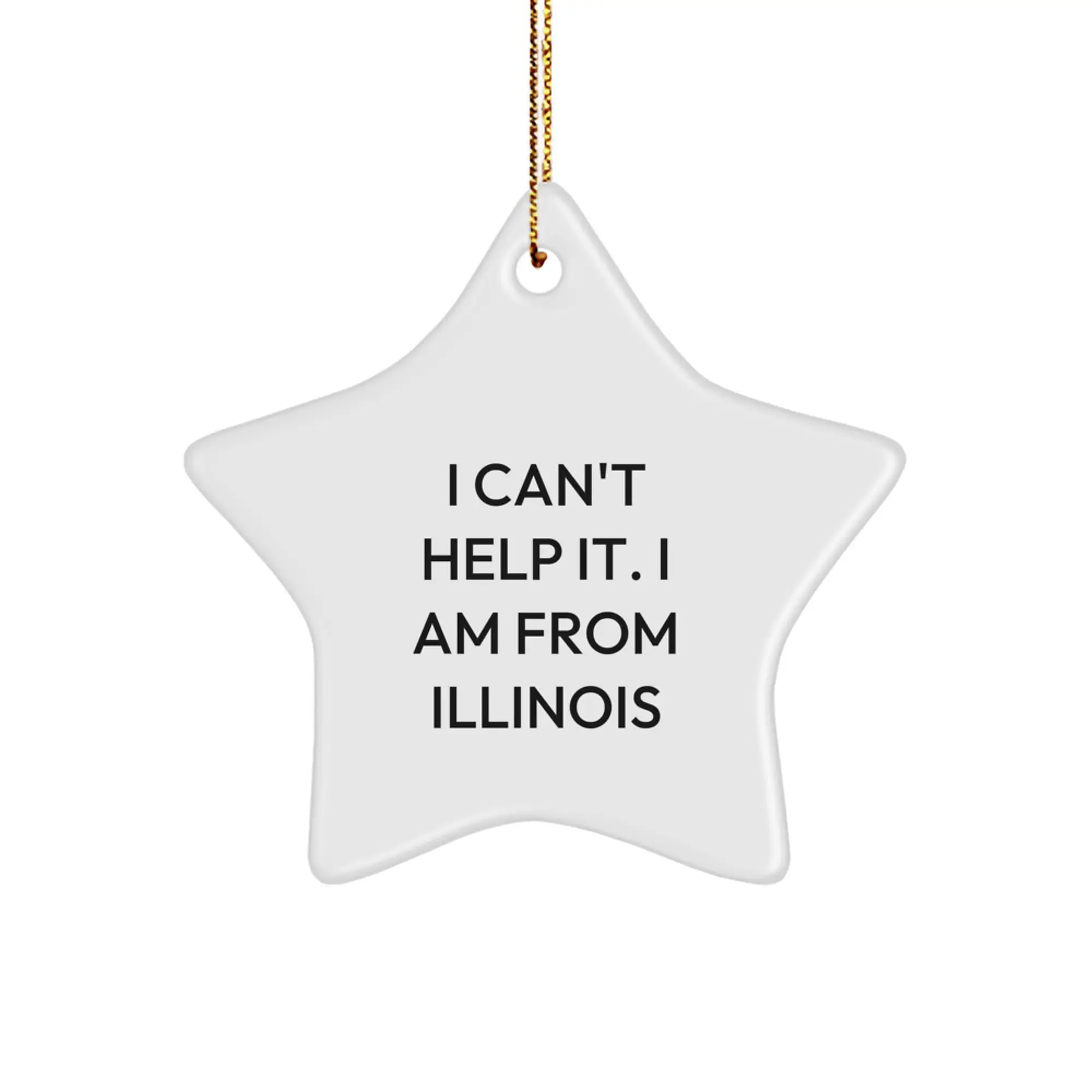 Funny Illinois Star Ornament Gifts for Illinois Friends from Illinois, Christmas Unique Gifts, Star Ornament Illinois Illinois Gift - Image 1
