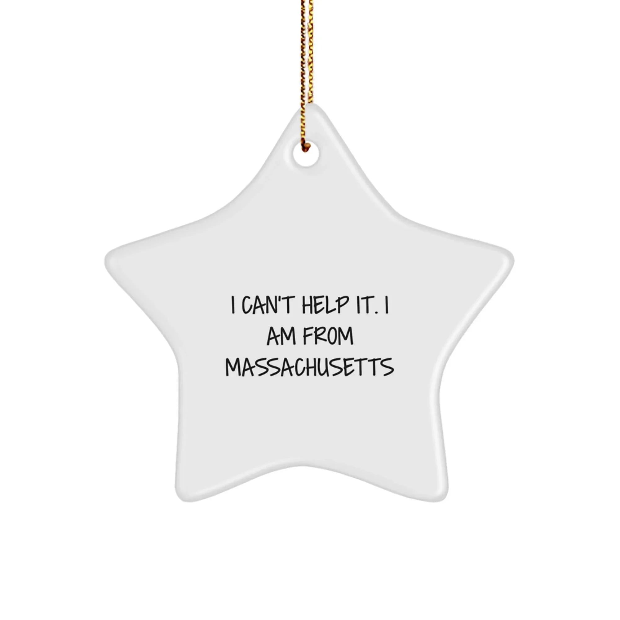 Bay State Proud Christmas Star Ornament for Massachusetts Gifts from Friends
