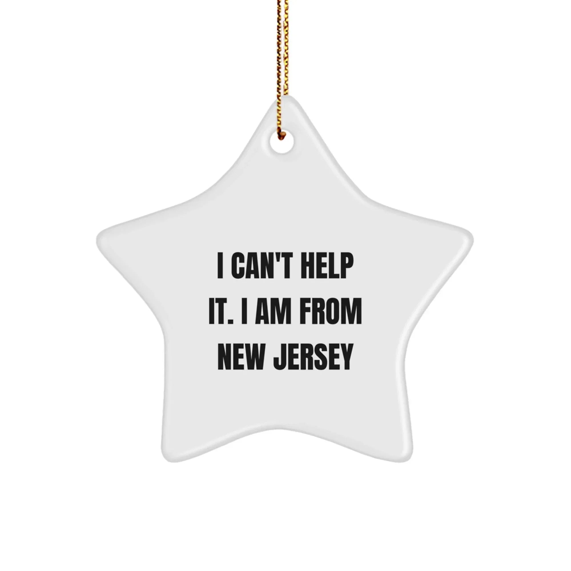 Funny New Jersey Star Ornament Gifts from Friends and Family for Christmas