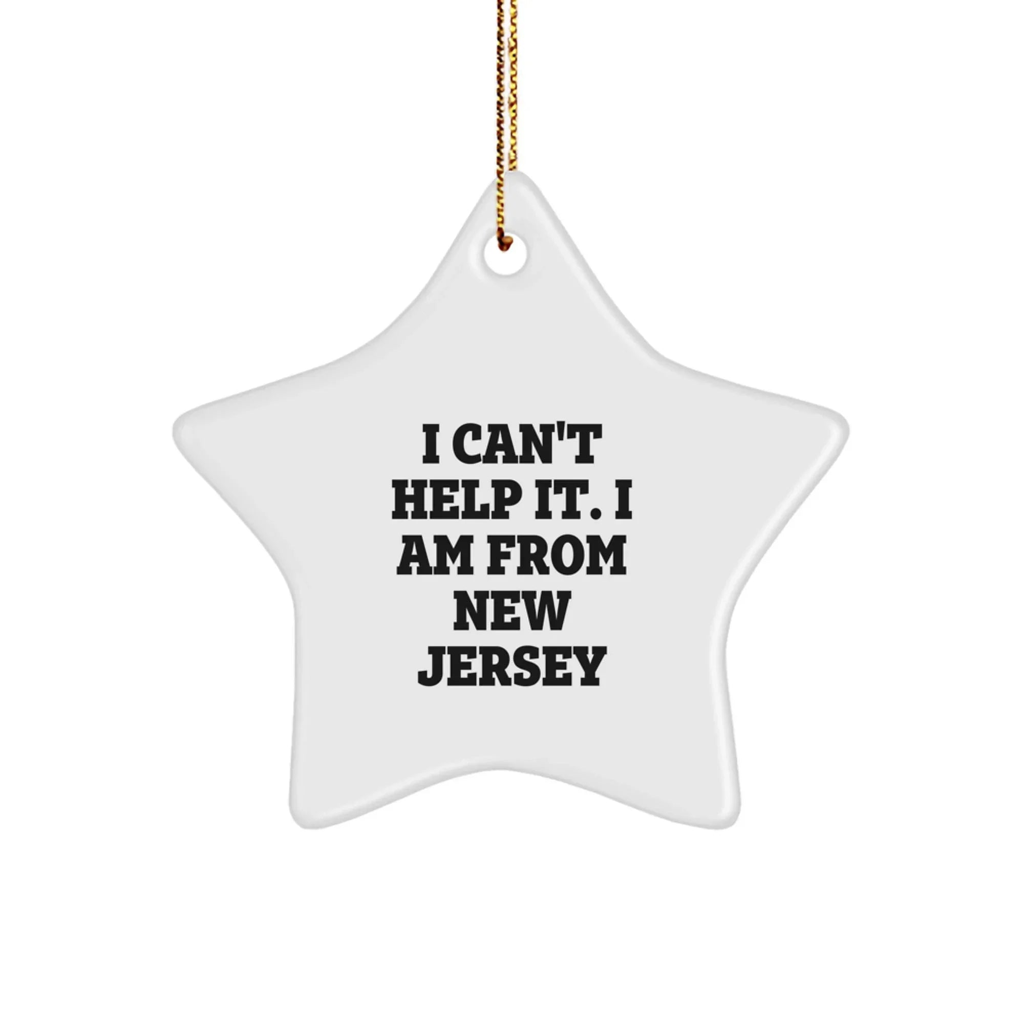 Funny New Jersey Star Ornament Gifts from Men to Family and Friends for Christmas