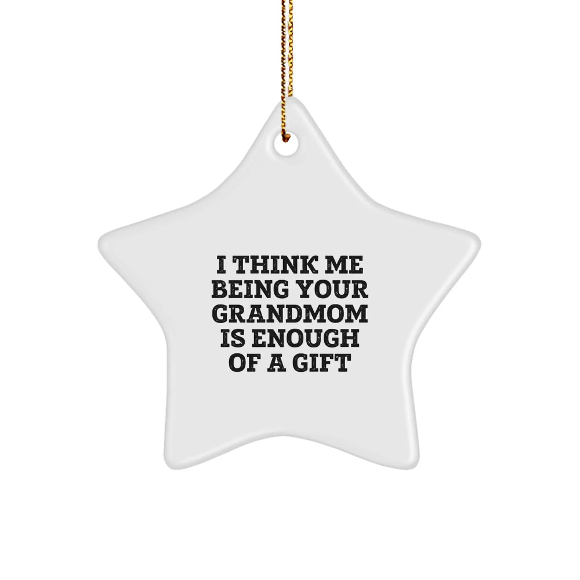 Grandmom Christmas Gift Bright White Star Ornament for Her Present - Image 1