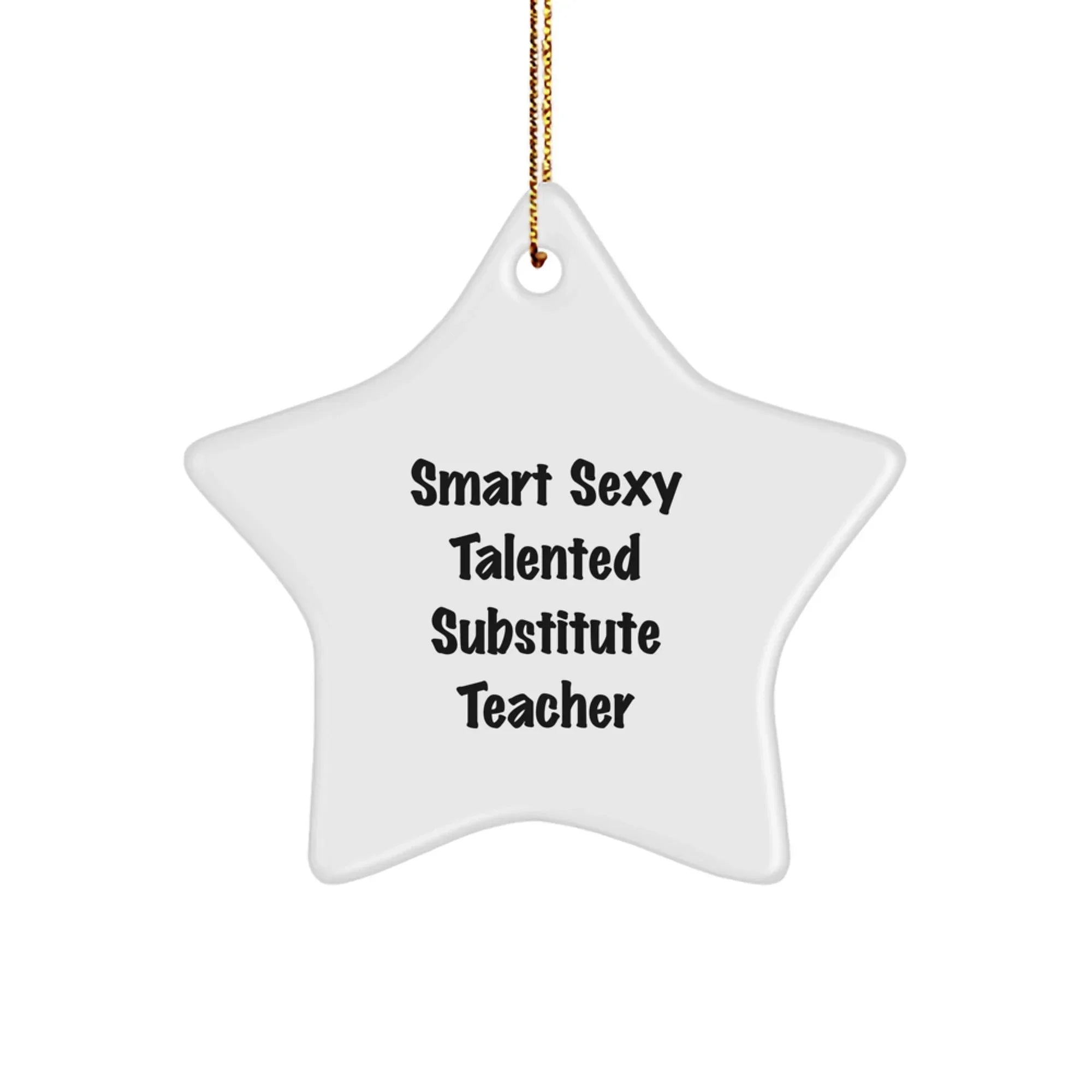 Gifts from Friends for Substitutes - 'Smart Sexy Talented' Star Ornament, Christmas Decoration, Unique Substitute Teacher Gift
