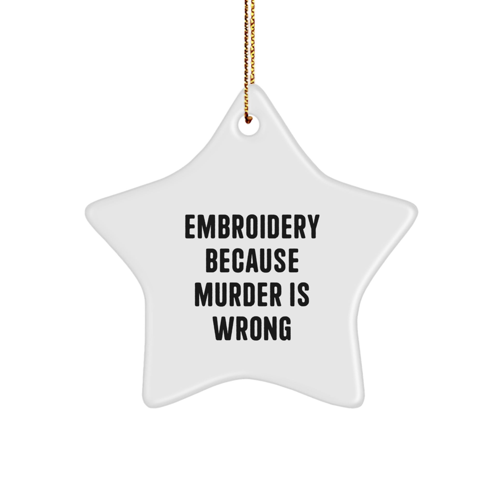 Funny Embroidery Star Ornament Gifts from Family for Christmas Lover's Home Decor - Image 1