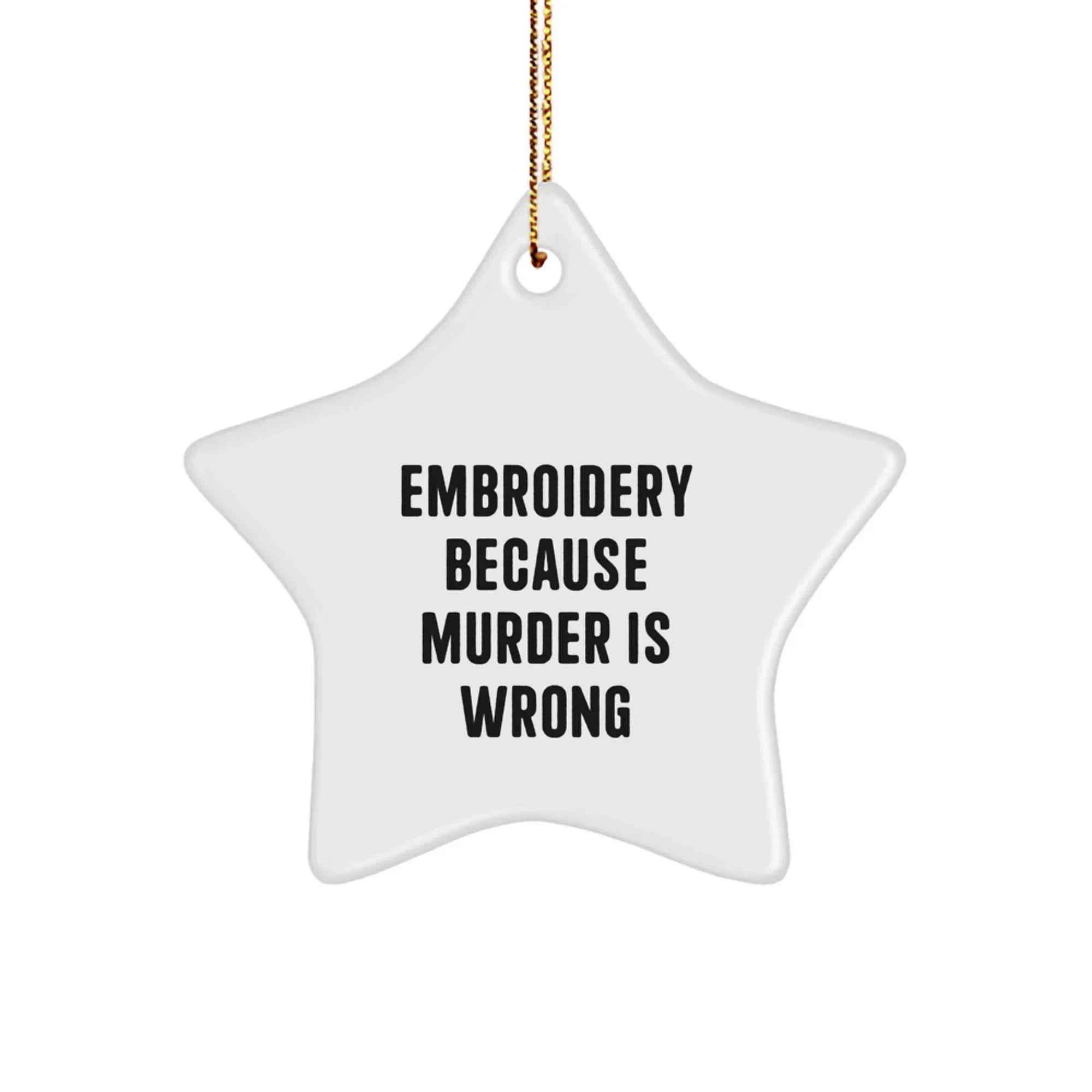 Funny Embroidery Star Ornament Gifts from Family for Christmas Lover's Home Decor