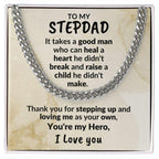 Stepdad Gift - You're My Hero Cuban Link Necklace