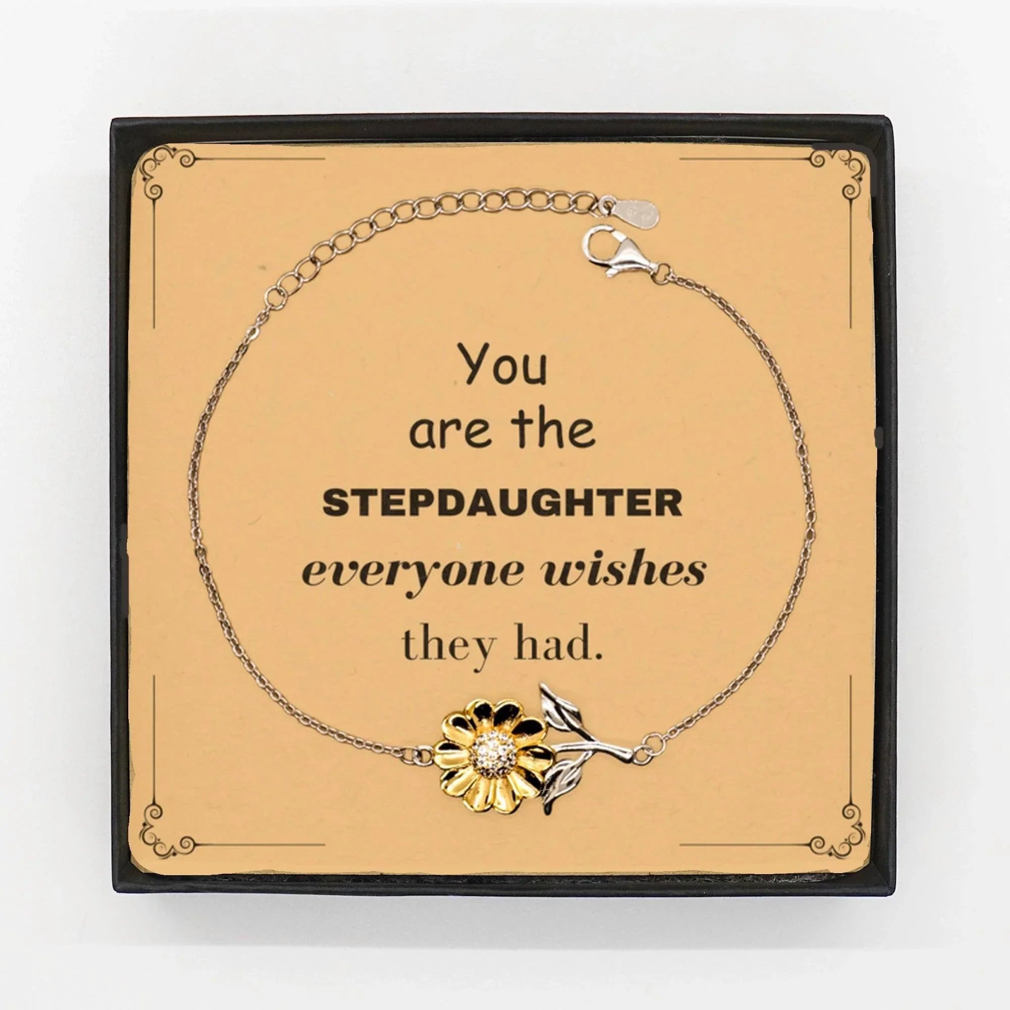 Stepdaughter Sunflower Bracelet, Everyone wishes they had, Inspirational Bracelet For Stepdaughter, Stepdaughter Gifts, Birthday Christmas Unique Gifts For Stepdaughter