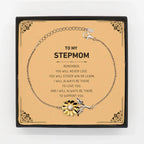 Stepmom Gifts, To My Stepmom Remember, you will never lose. You will either WIN or LEARN, Keepsake Sunflower Bracelet For Stepmom Card, Birthday Christmas Gifts Ideas For Stepmom X-mas Gifts