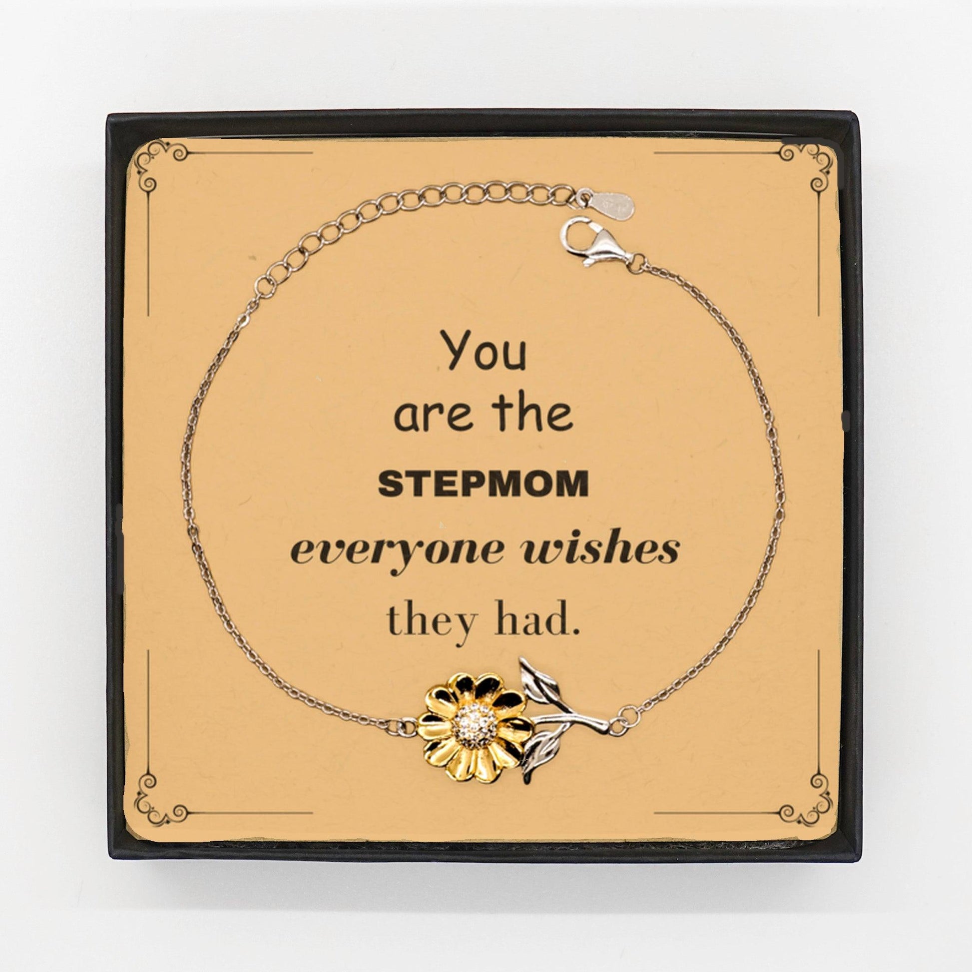 Stepmom Sunflower Bracelet, Everyone wishes they had, Inspirational Bracelet For Stepmom, Stepmom Gifts, Birthday Christmas Unique Gifts For Stepmom - Mallard Moon Gift Shop