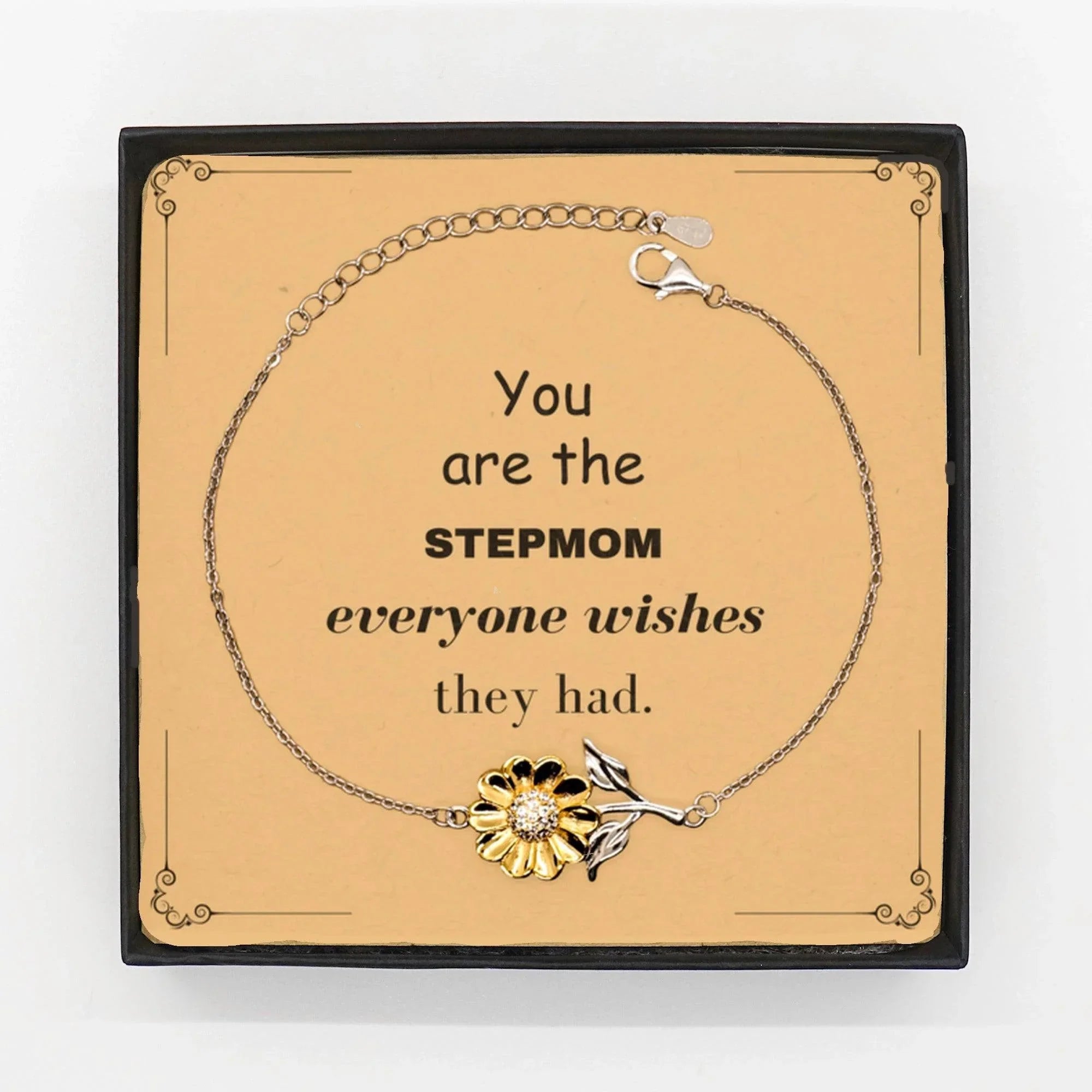 Stepmom Sunflower Bracelet, Everyone wishes they had, Inspirational Bracelet For Stepmom, Stepmom Gifts, Birthday Christmas Unique Gifts For Stepmom