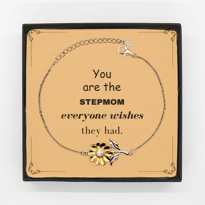 Stepmom Sunflower Bracelet, Everyone wishes they had, Inspirational Bracelet For Stepmom, Stepmom Gifts, Birthday Christmas Unique Gifts For Stepmom - Mallard Moon Gift Shop