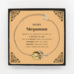 Stepmom Sunflower Bracelet Gifts, To My Stepmom You are braver than you believe, stronger than you seem, Inspirational Gifts For Stepmom Card, Birthday, Christmas Gifts For Stepmom Men Women