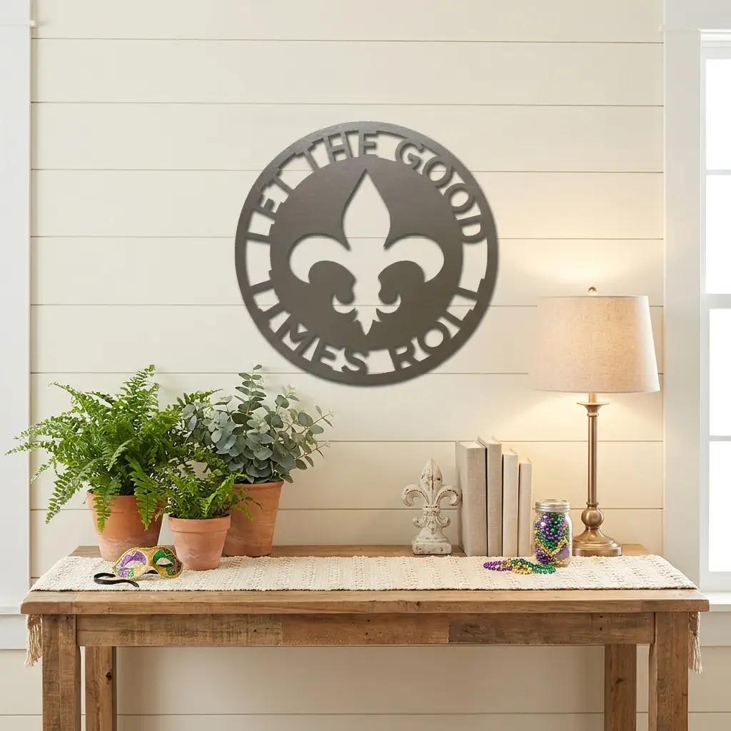 Personalized Fleur de Lis Metal Wall Art | Custom Family Name Sign | French Country Wall Decor | Made in USA