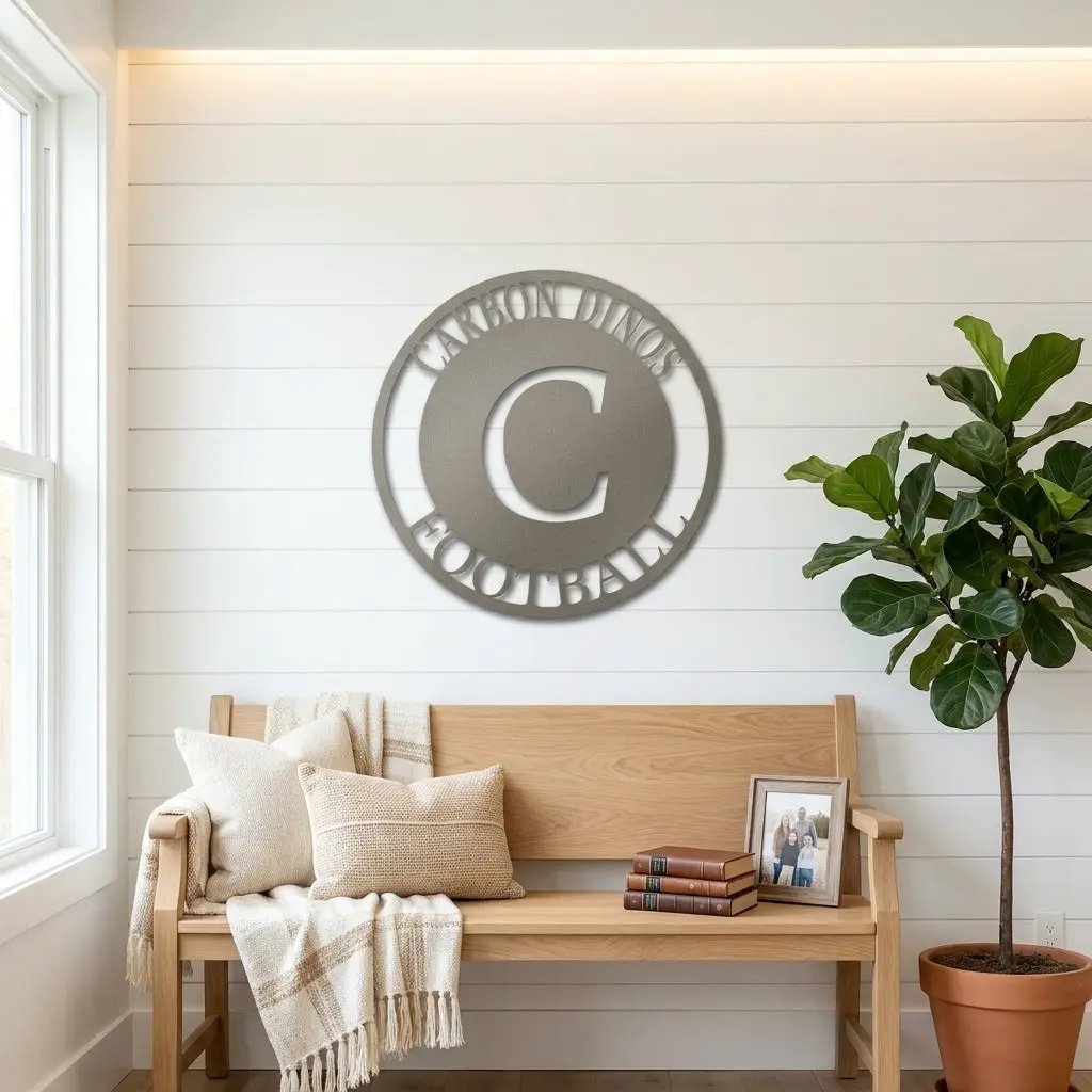 Initial Family Name Personalized Indoor Outdoor Steel Wall Sign Art